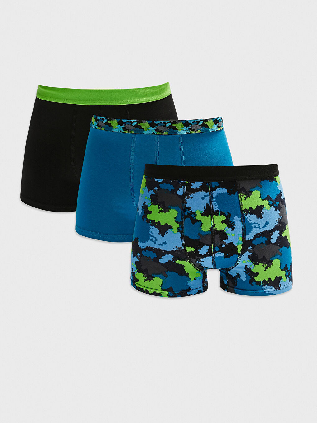 Siyah Standart Kalıp Pamuklu Esnek Erkek Boxer 3'lü