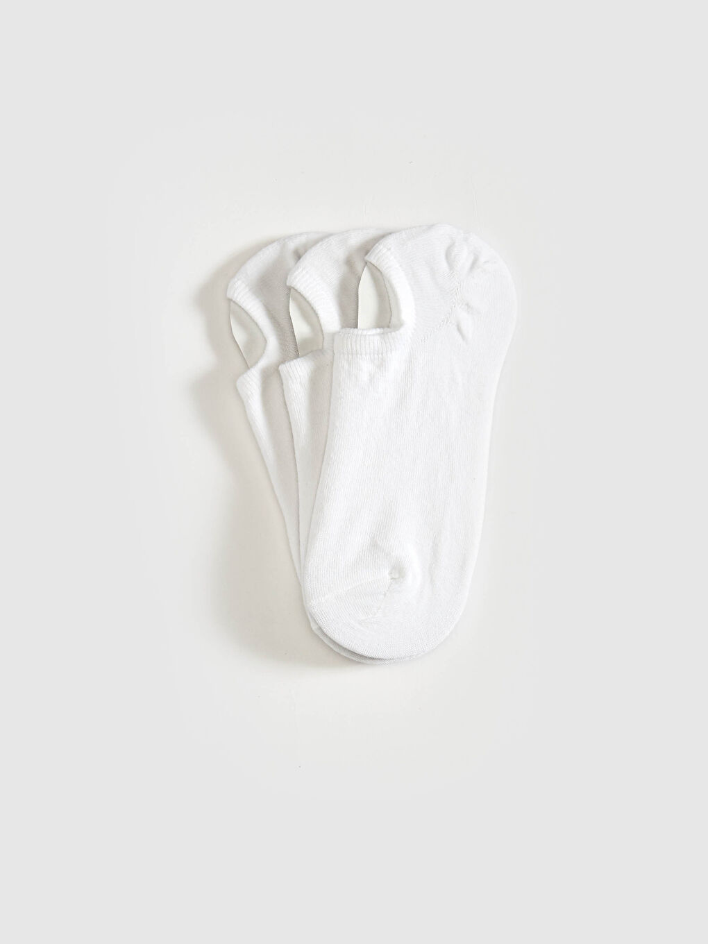 Beyaz Pamuklu Kadın Patik Çorap 3'lü
