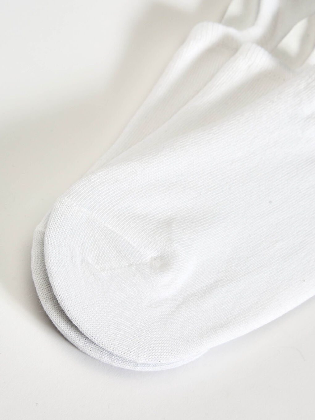 Beyaz Pamuklu Kadın Patik Çorap 3'lü-2