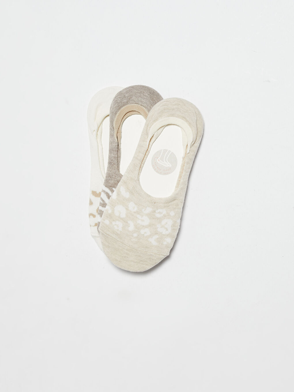 Bej Desenli Kadın Babet Çorap 3'lü