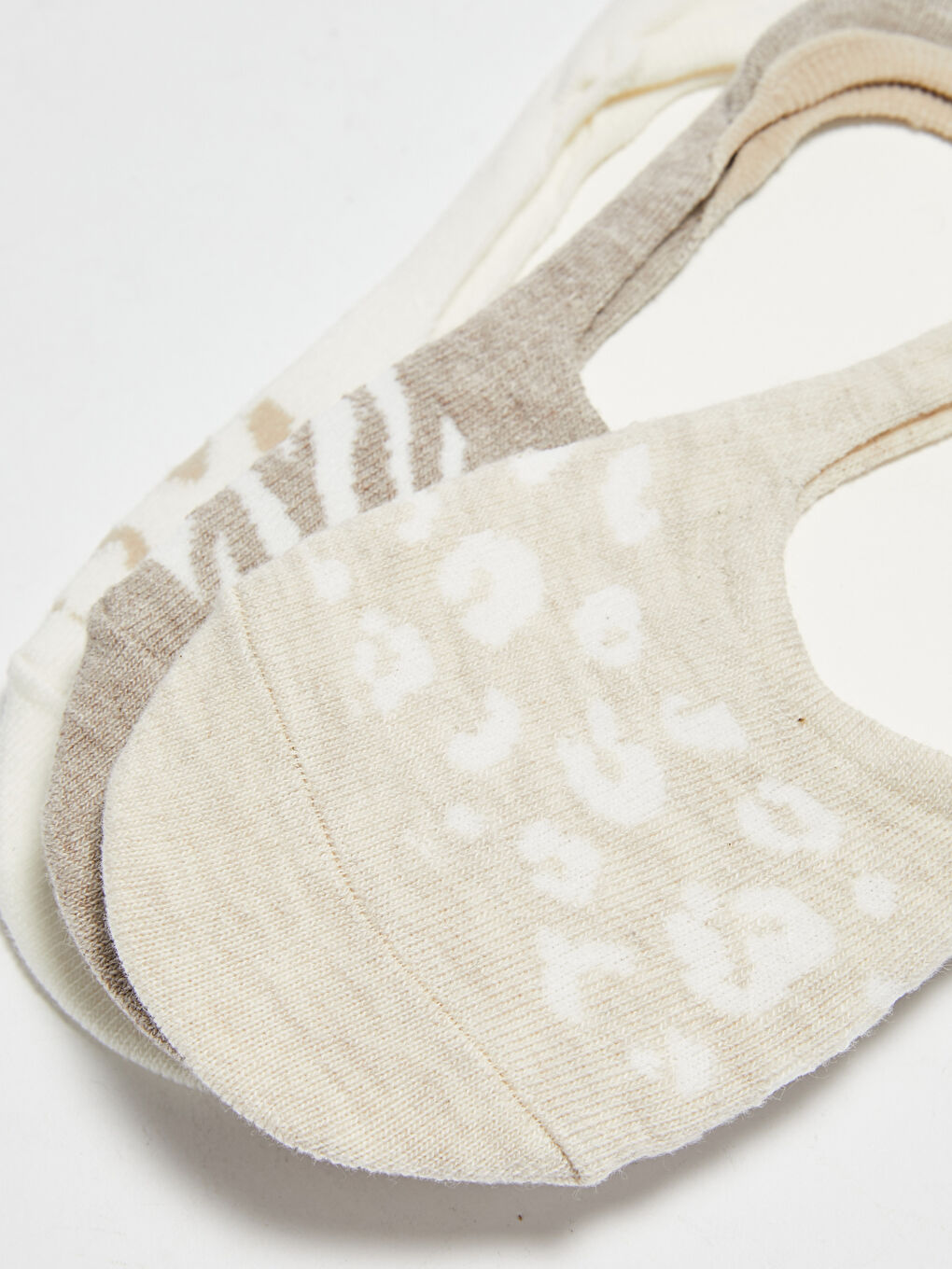 Bej Desenli Kadın Babet Çorap 3'lü-2