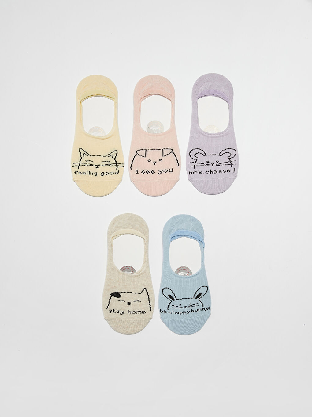 Șosete Balerini Imprimate din Bumbac pentru Femei, Pachet de 5-1