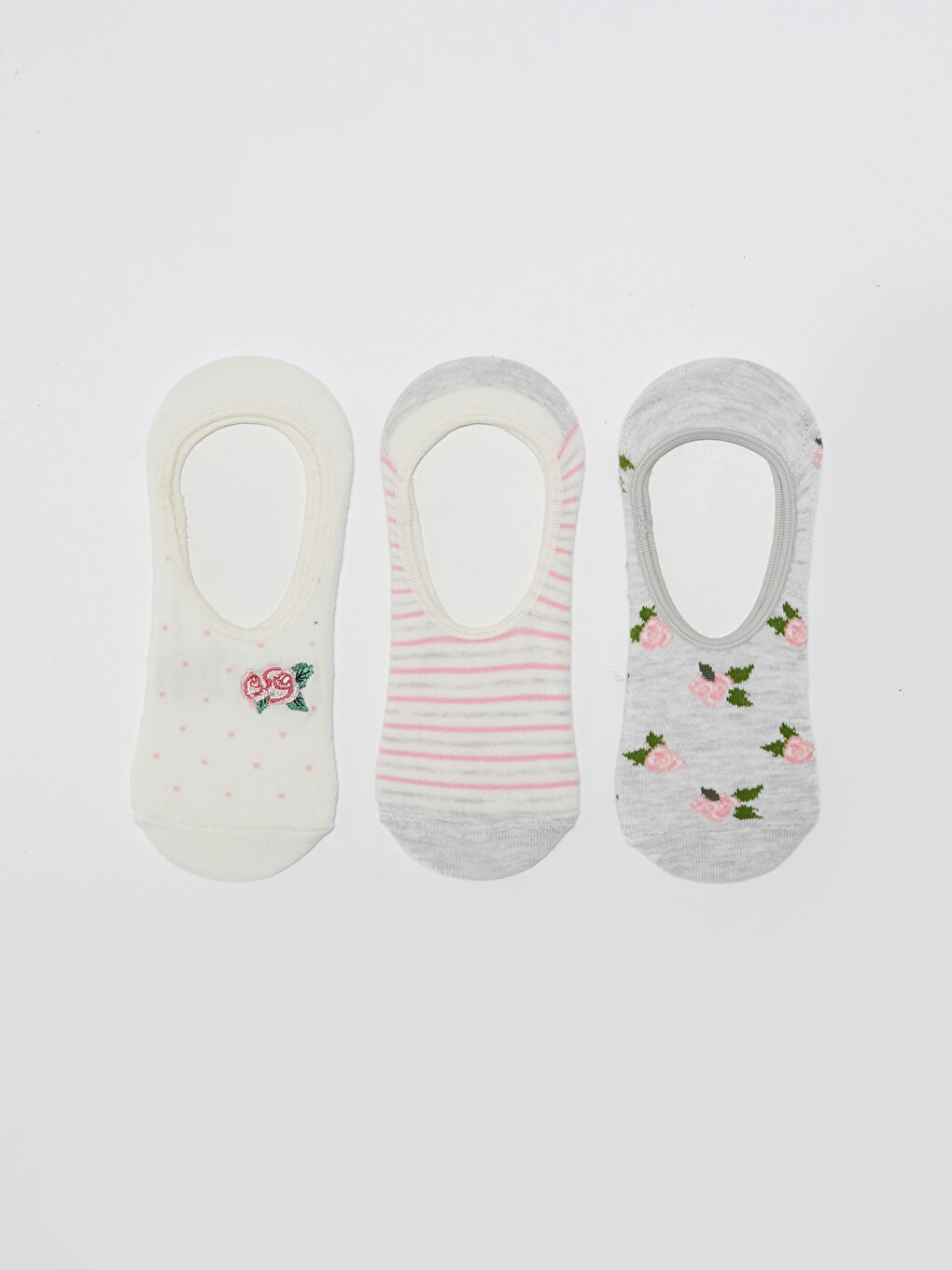 LCW DREAM Bestickte Baumwoll-Ballettsocken für Damen 3er-Pack -S17199Z8-FEQ