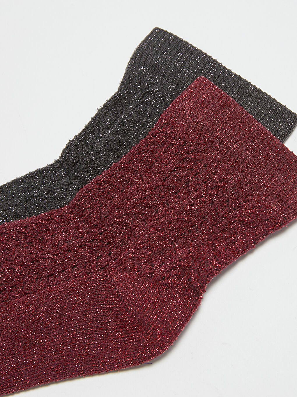 جوارب كاحل للسيدات بتفاصيل لامعة - قطعتان-2