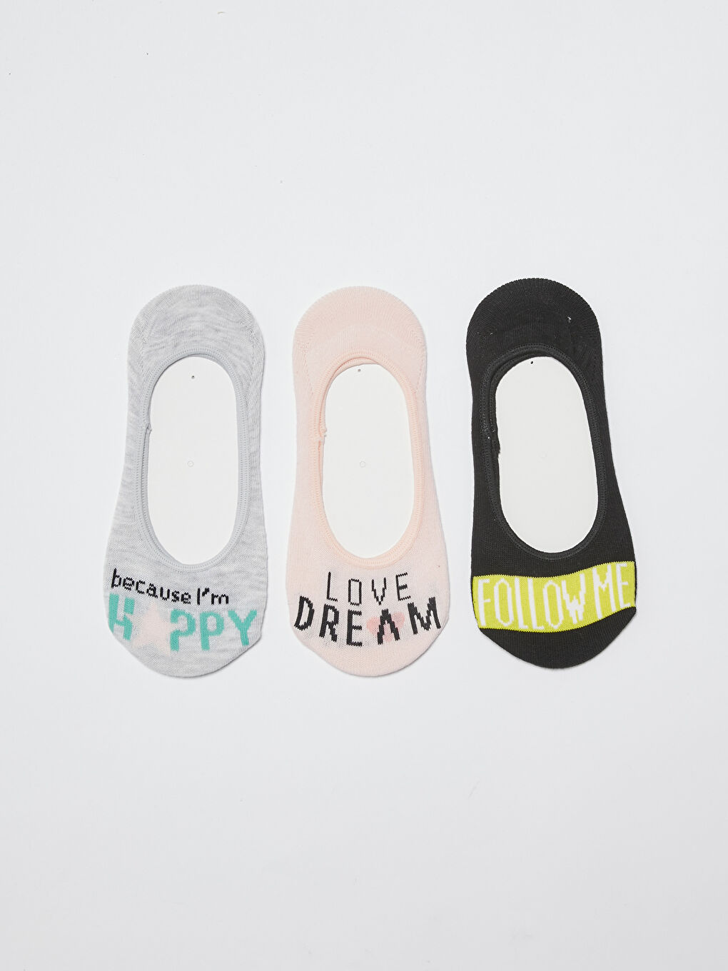 Chaussettes de Ballet Imprimées avec Slogan pour Femmes, Lot de 3 pièces-1