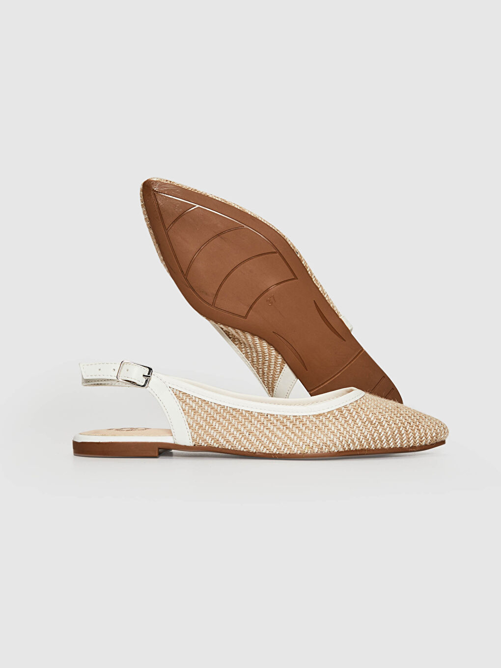 Bej Kadın Sivri Burun Babet Ayakkabı-3