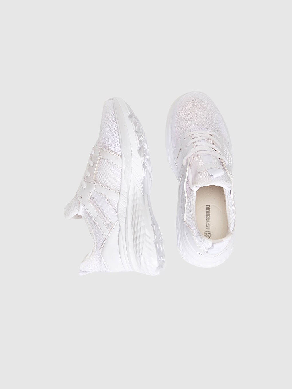 Beyaz File Detaylı Bağcıklı Kadın Aktif Spor Ayakkabı-2