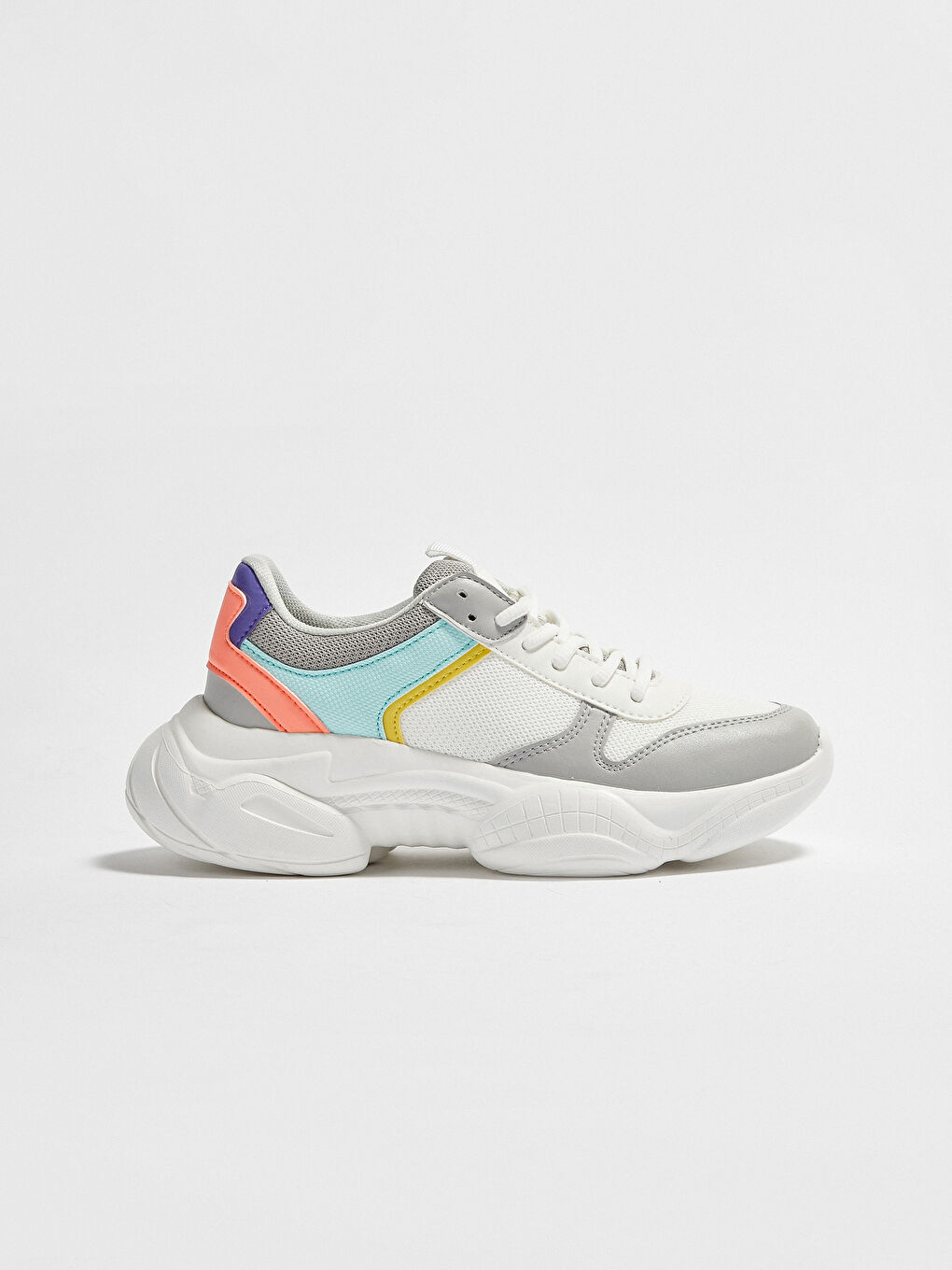 Gri Kadın Kalın Taban Sneaker Ayakkabı-1