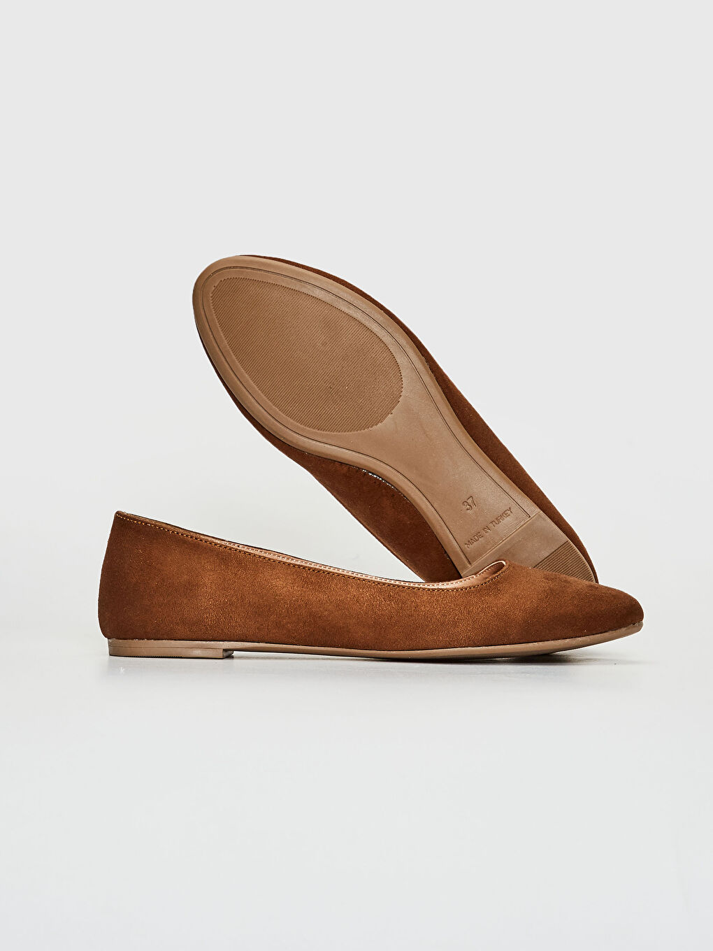 Kahverengi Kadın Süet Babet Ayakkabı-2