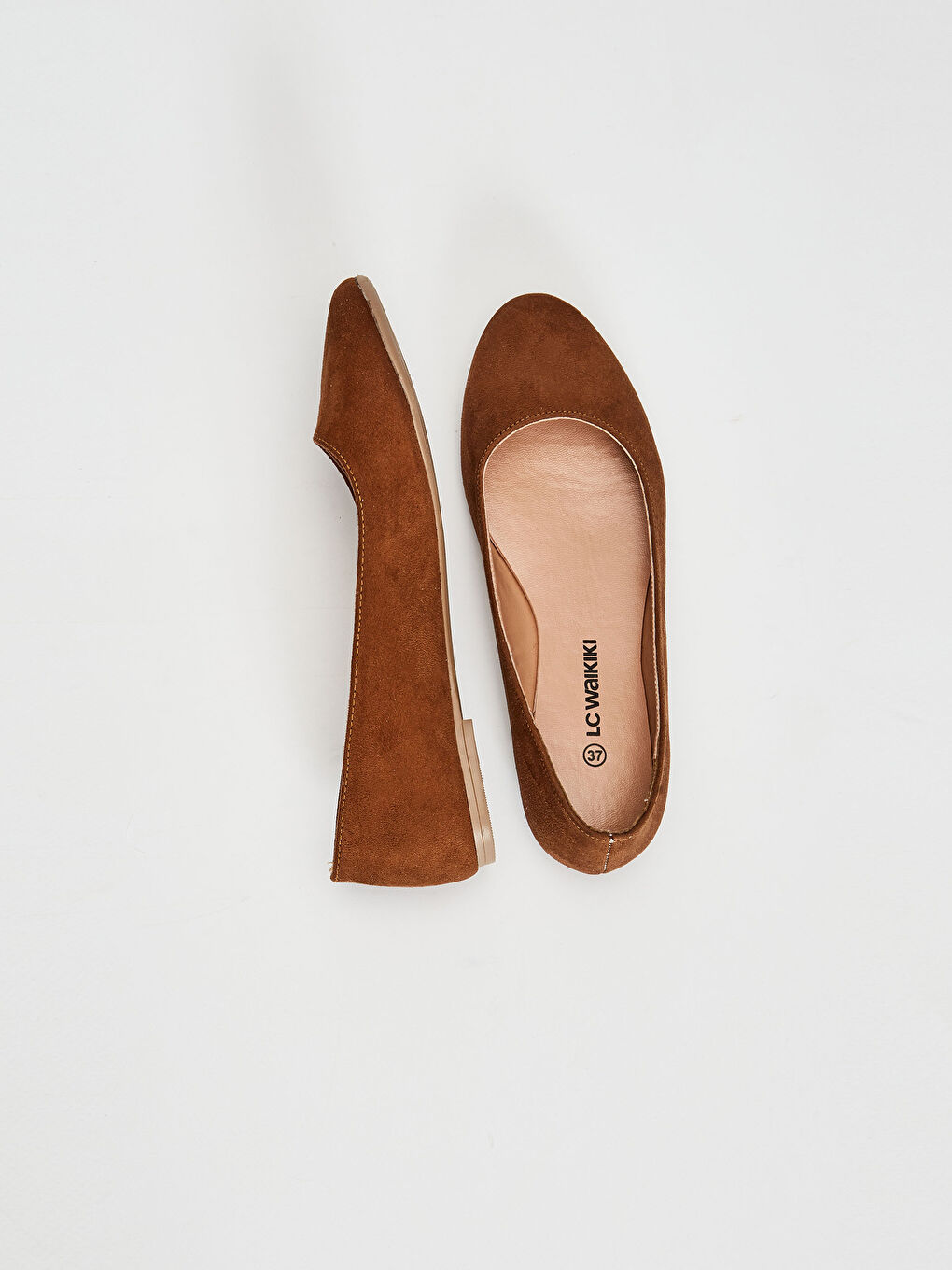 Kahverengi Kadın Süet Babet Ayakkabı-3