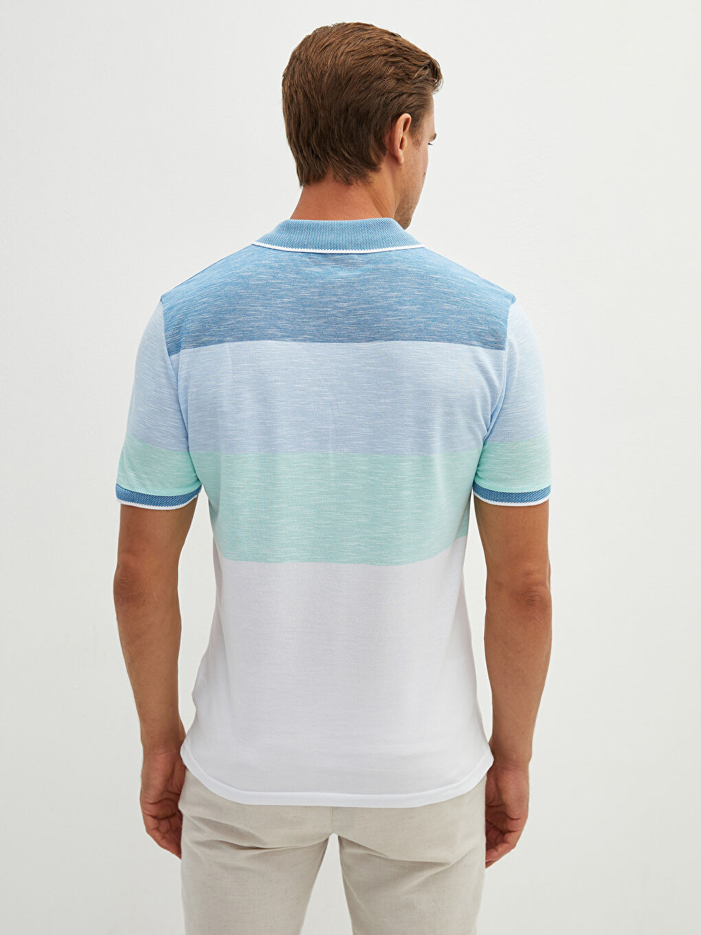 LC Waikiki Polo Neck Short Sleeve Color Block Men's T-Shirt -S17323Z8-LEH