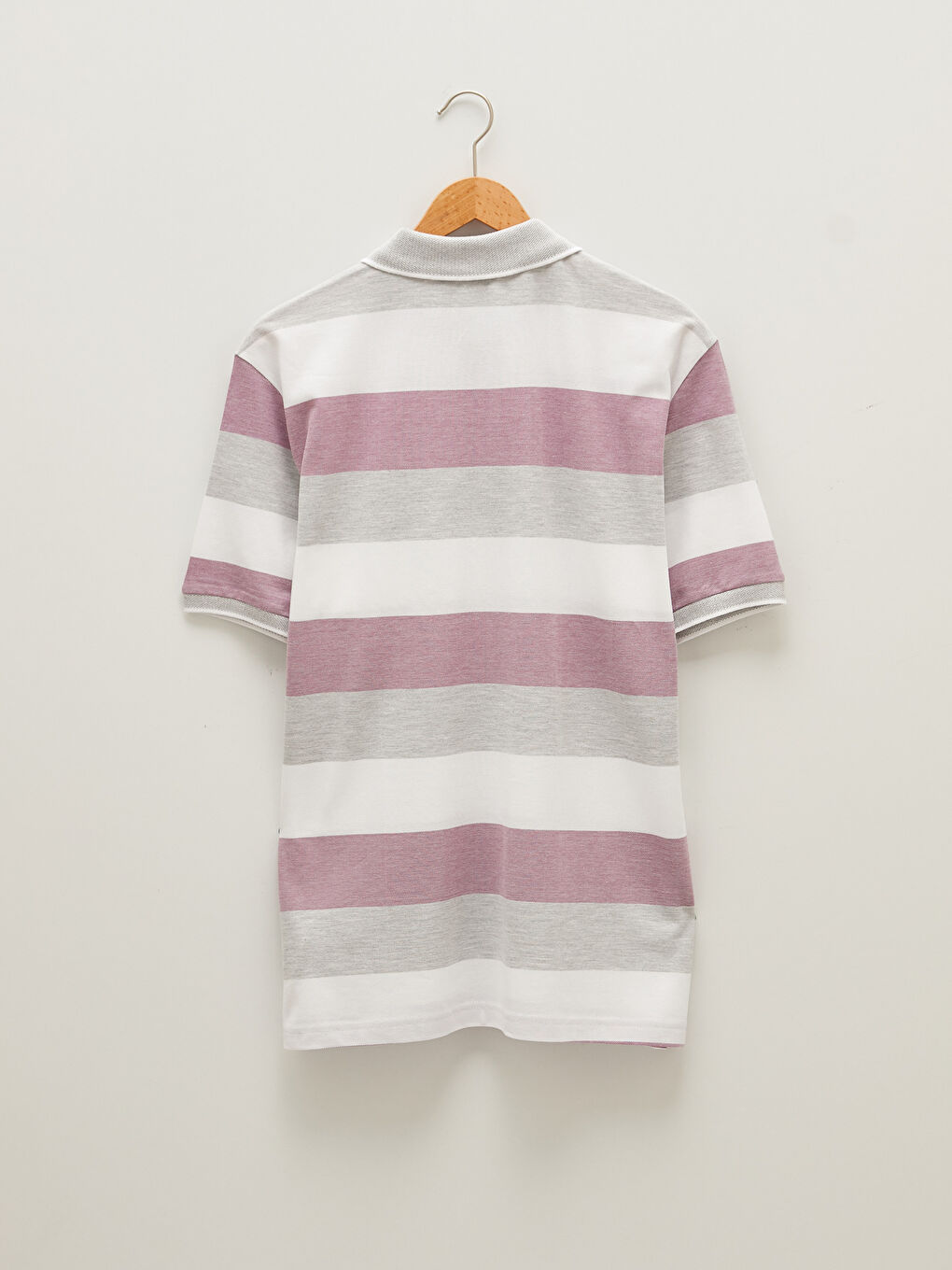 Polo Neck Short Sleeve Striped Pique Men's T-Shirt-1