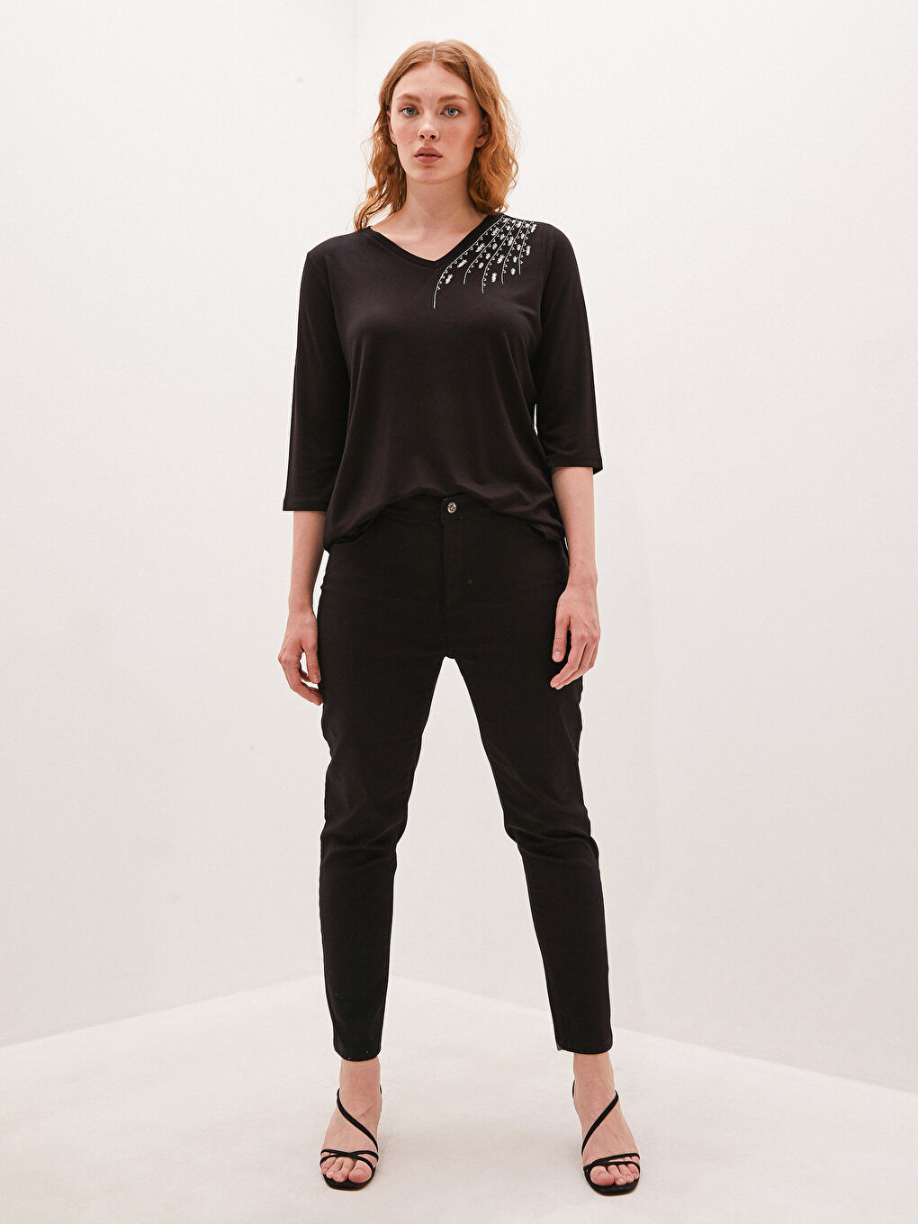 Pantalon en gabardine taille normale-2