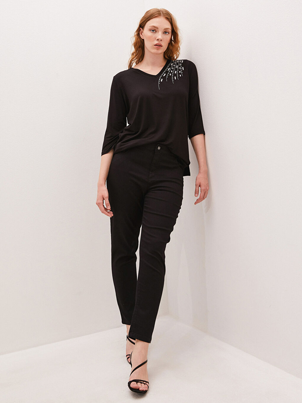 Pantalon en gabardine taille normale