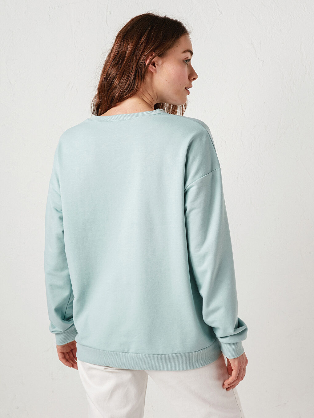 Женская толстовка с круглым вырезом и длинными рукавами с принтом-4