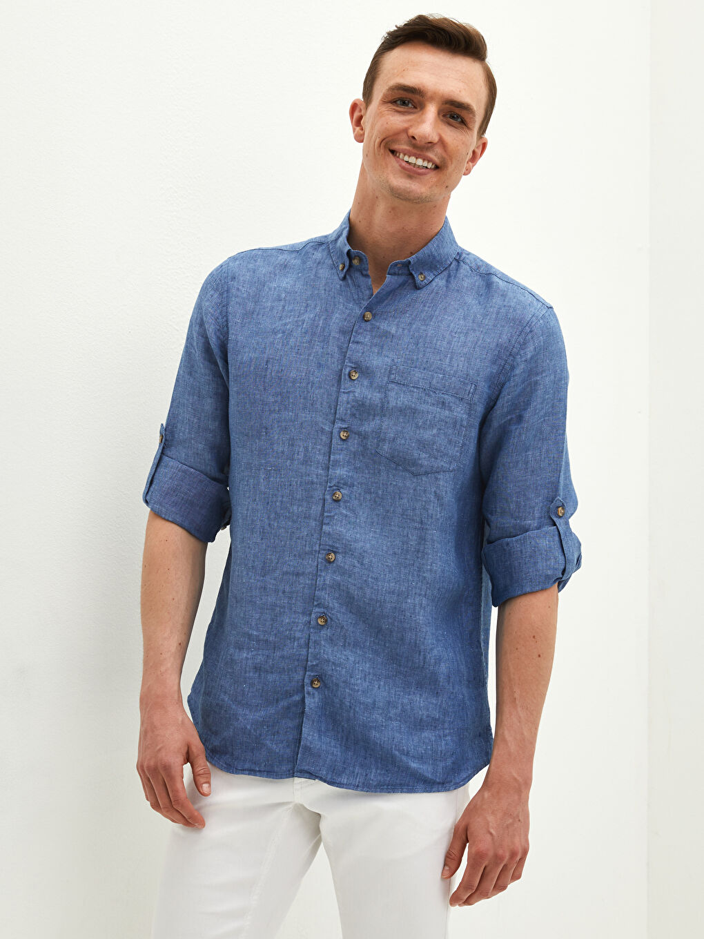 Chemise à Manches Longues Coupe Régulière pour Hommes-1