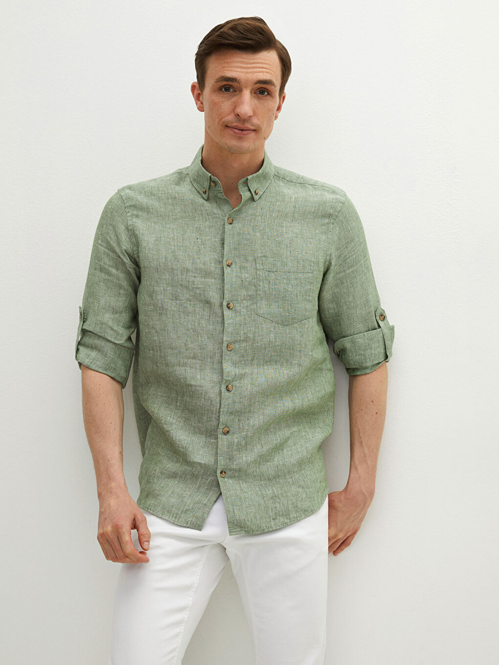 Chemise à Manches Longues Coupe Régulière pour Hommes-1