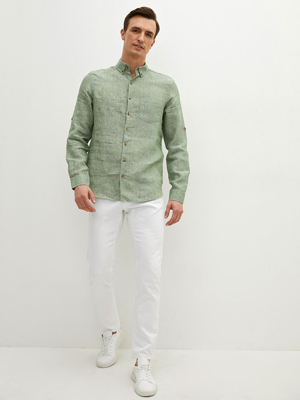 Chemise à Manches Longues Coupe Régulière pour Hommes-4