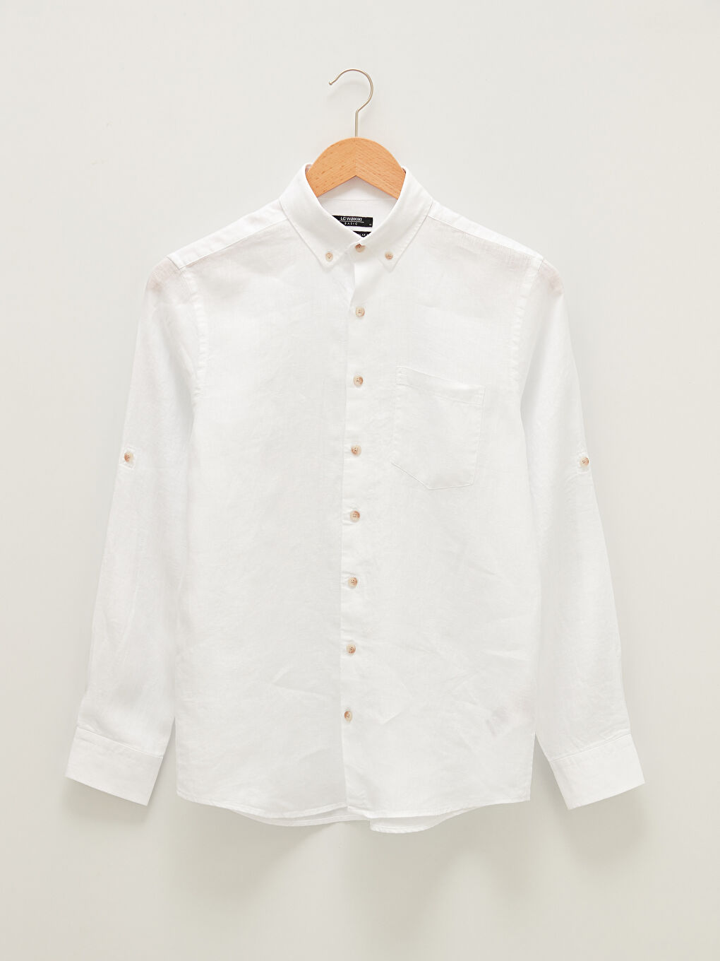 Beyaz Regular Fit Uzun Kollu Erkek Gömlek-4