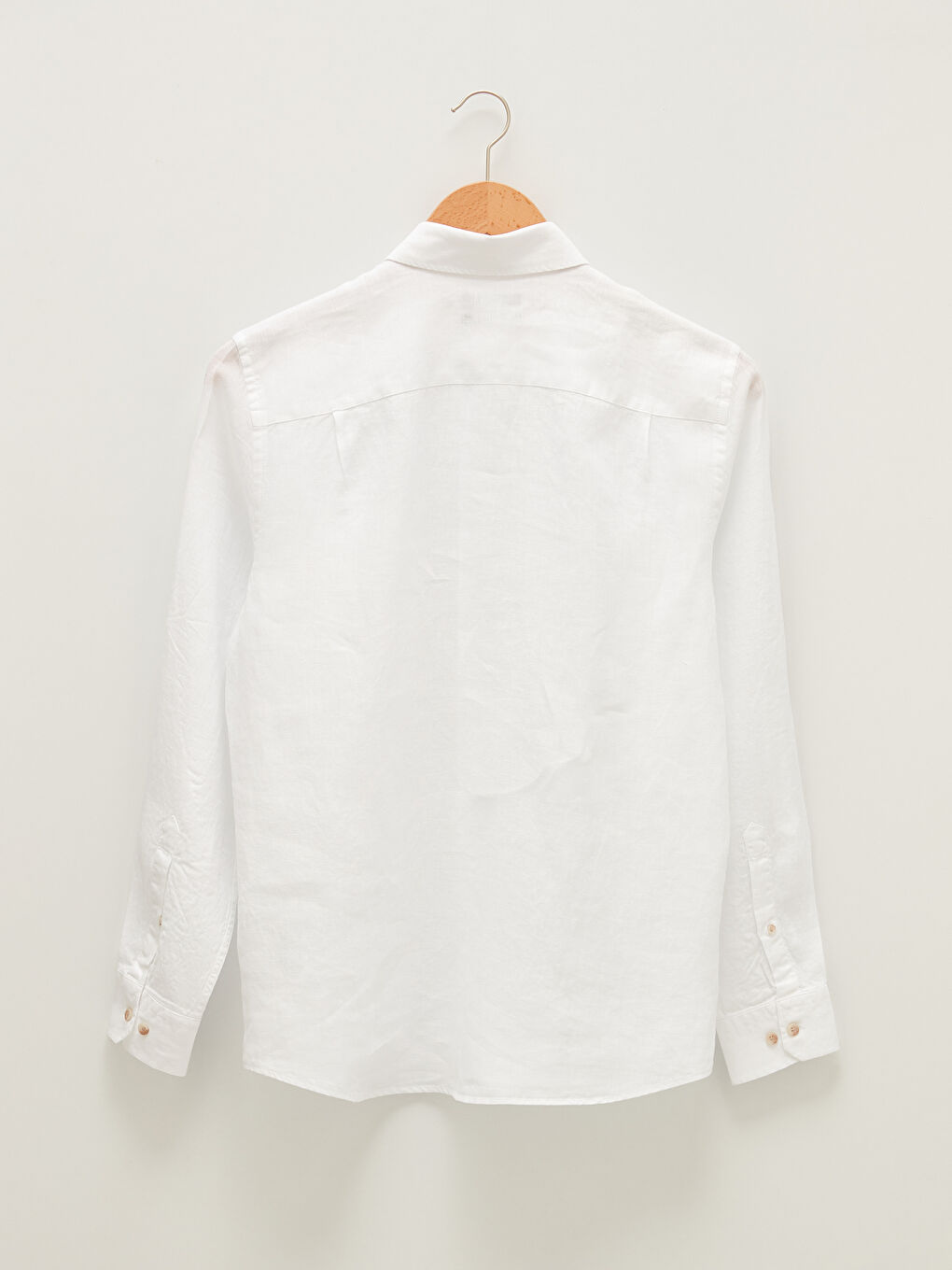 Beyaz Regular Fit Uzun Kollu Erkek Gömlek-5