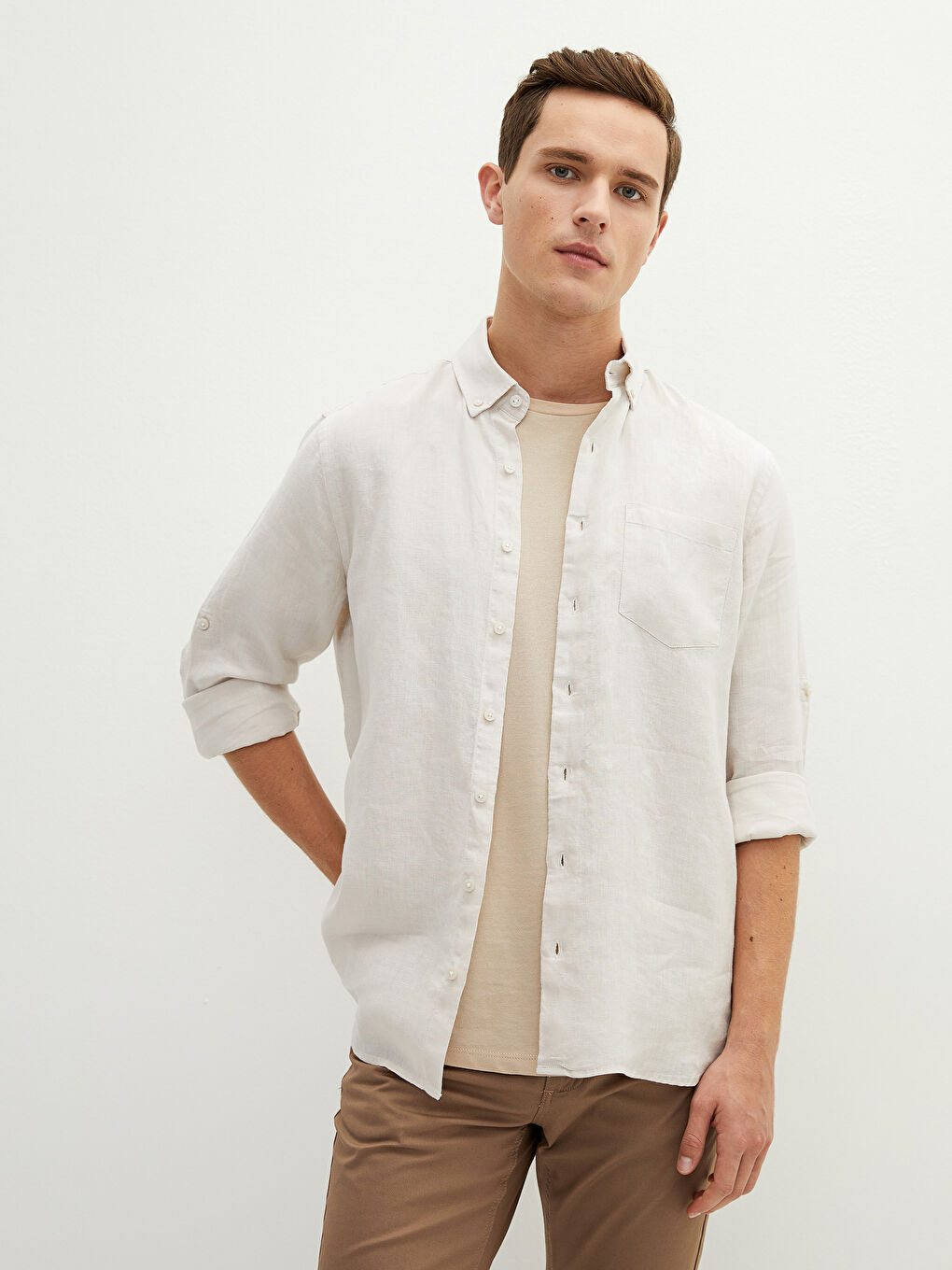 Chemise à Manches Longues Coupe Régulière pour Hommes