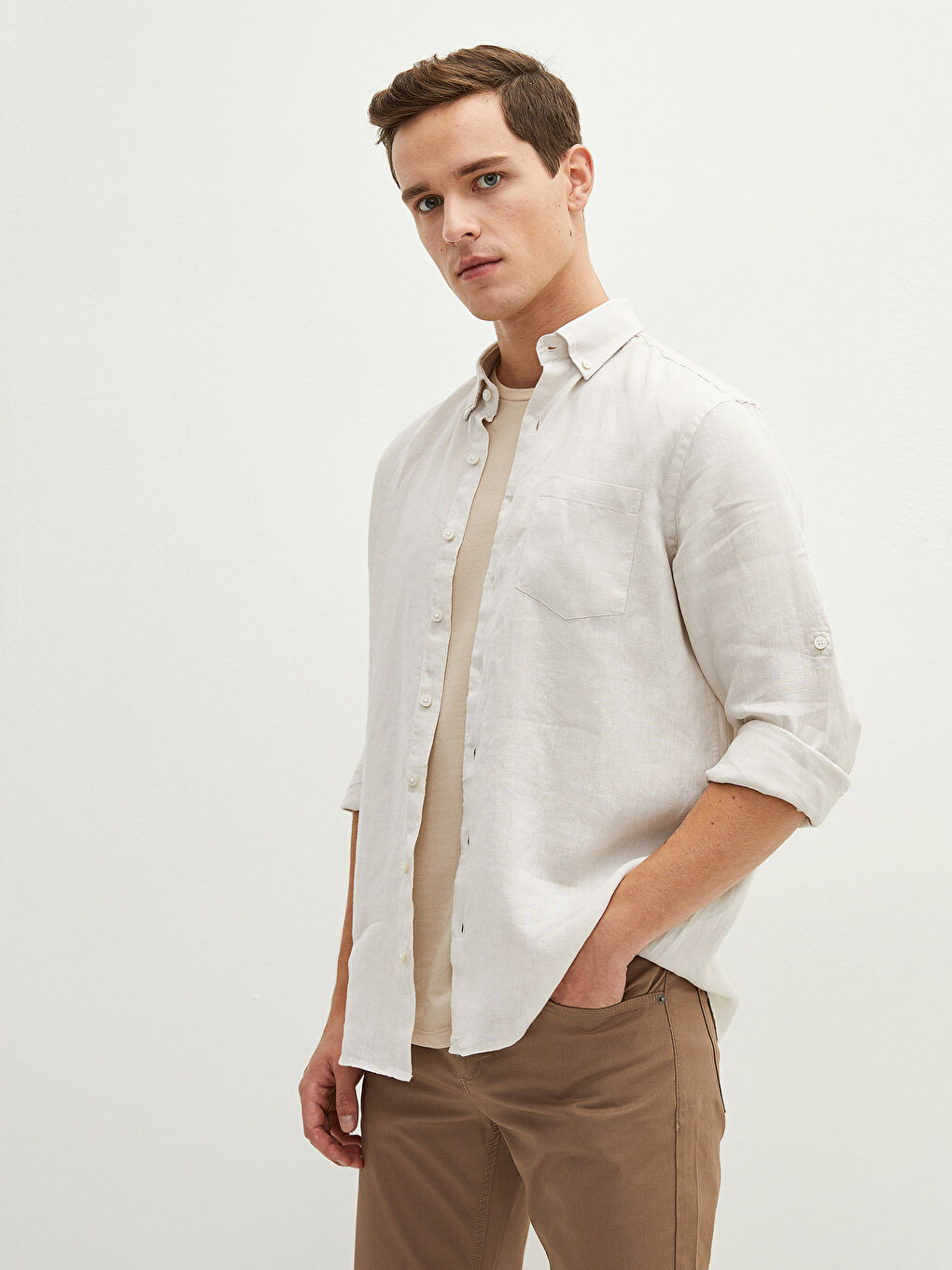 Chemise à Manches Longues Coupe Régulière pour Hommes-1