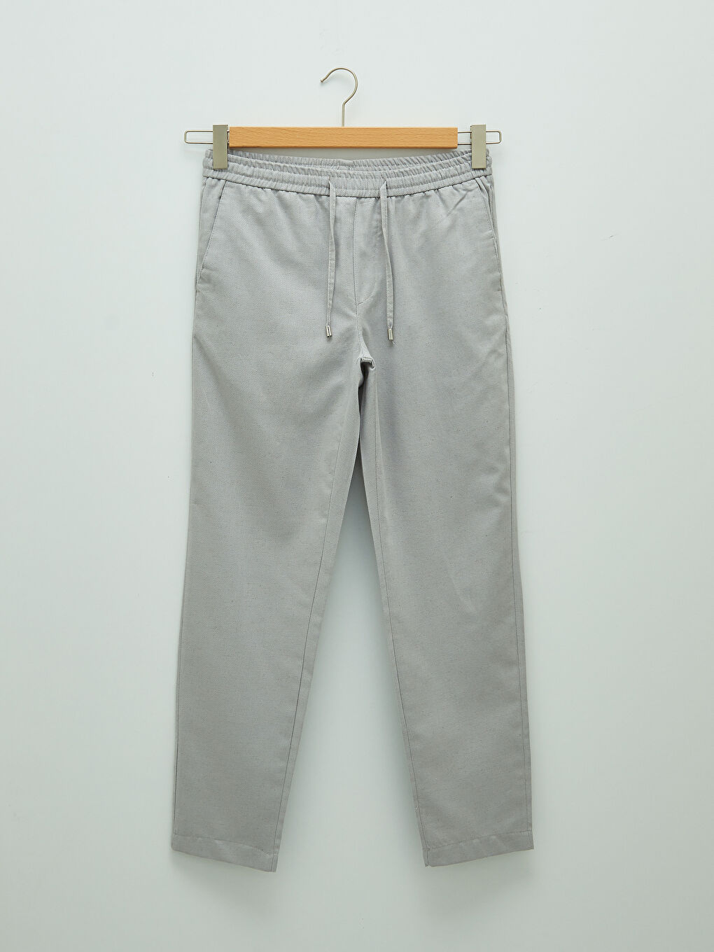 Gri Slim Fit Keten Erkek Pantolon-6