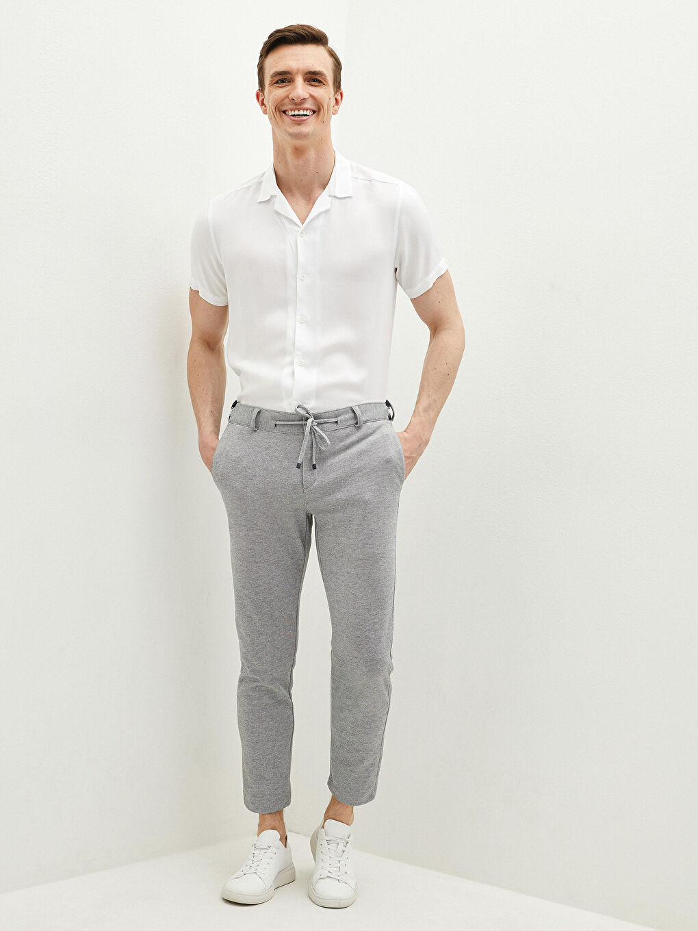 Pantaloni Tricotați Slim Fit pentru Bărbați