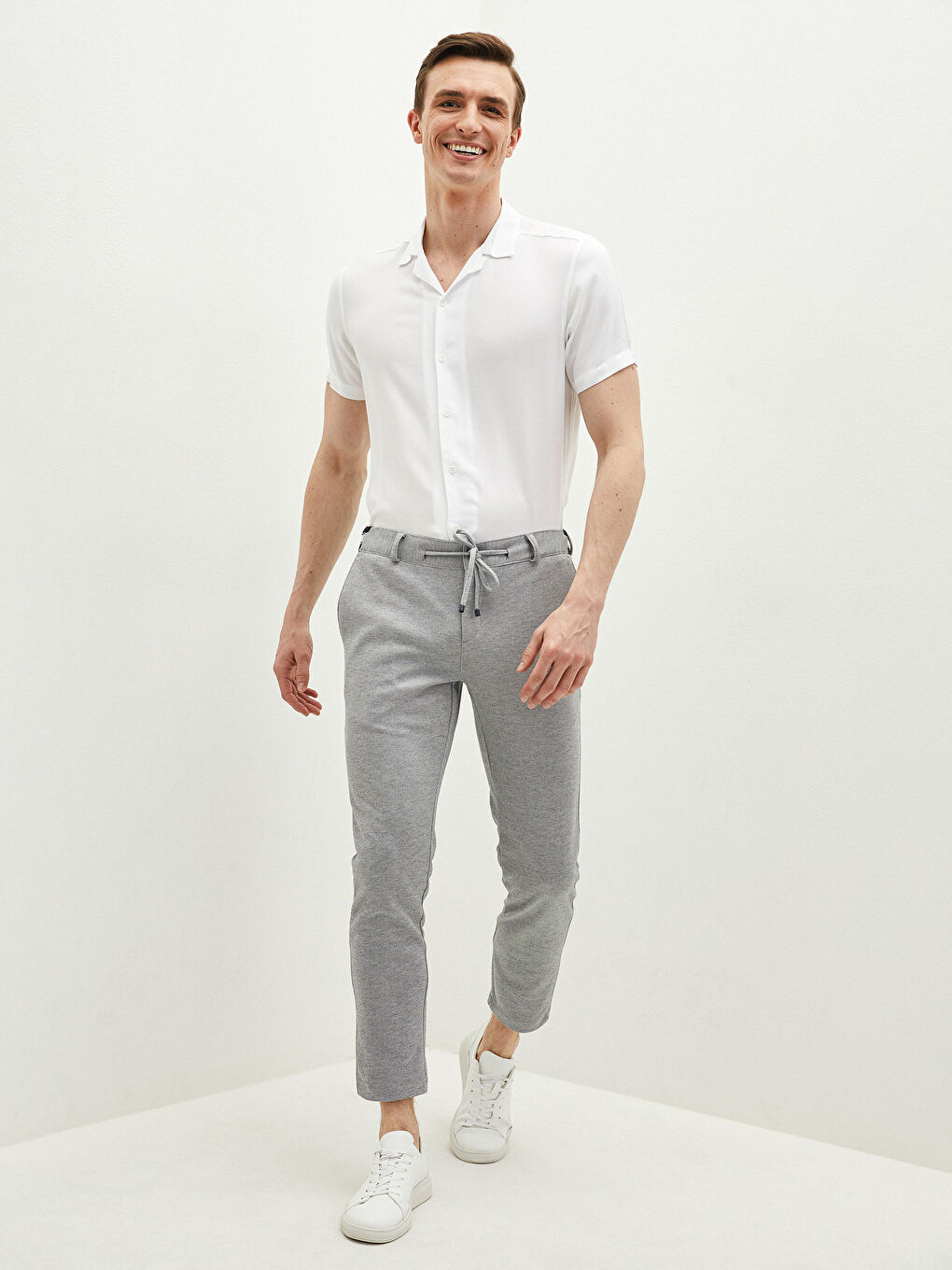 Pantaloni Tricotați Slim Fit pentru Bărbați-1