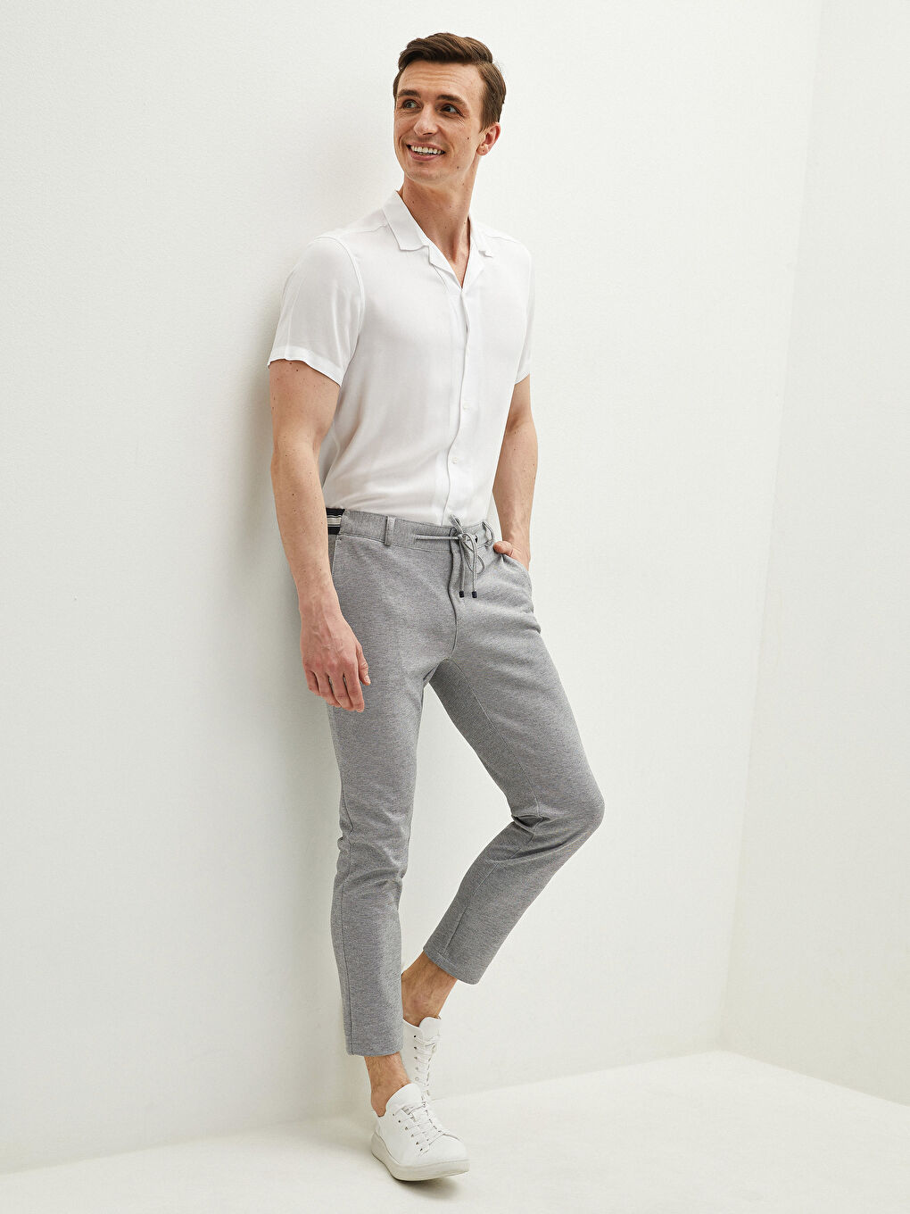 Pantaloni Tricotați Slim Fit pentru Bărbați-2