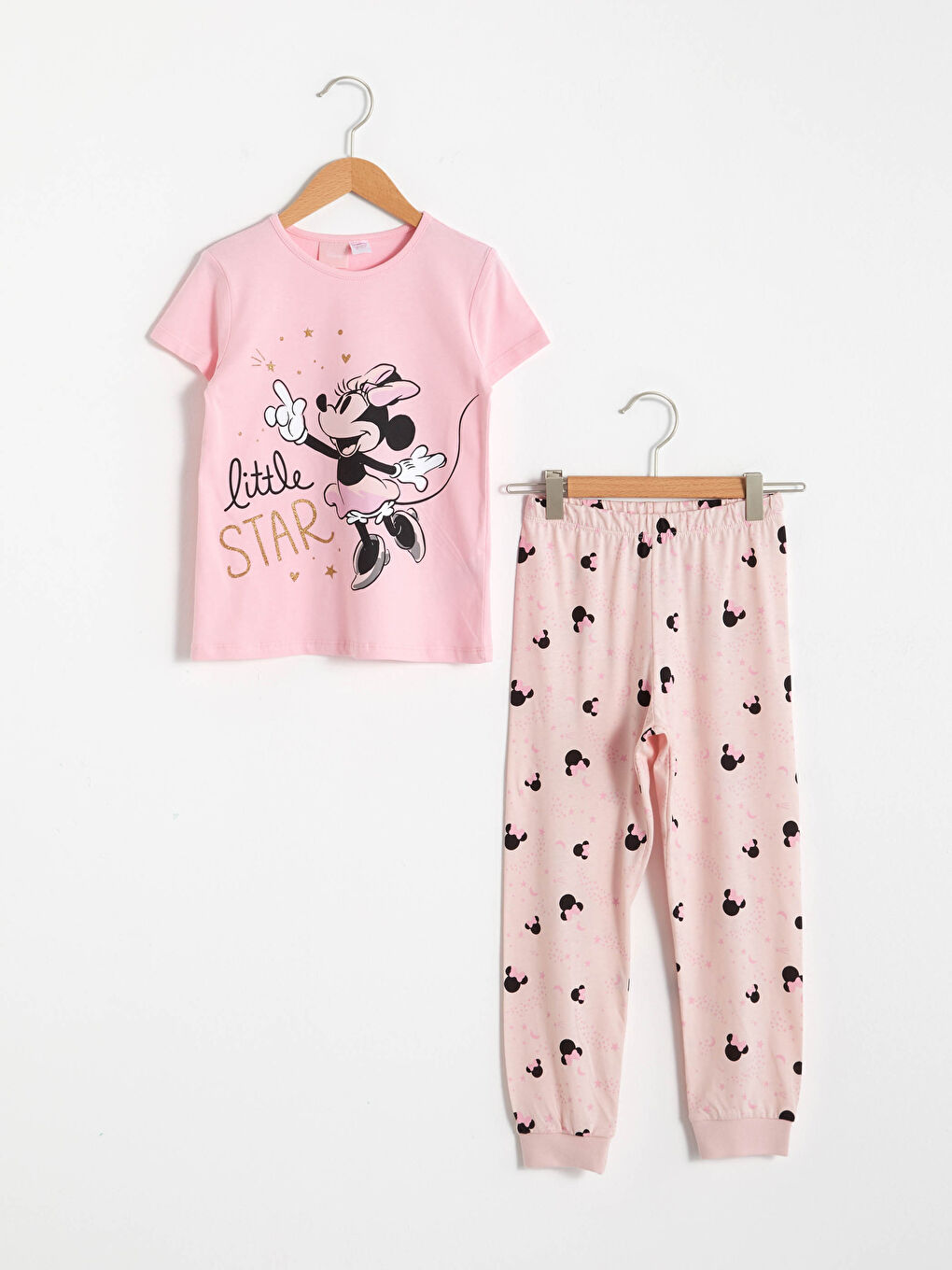 Girl's Minnie Mouse Printed Cotton Pyjamas Set