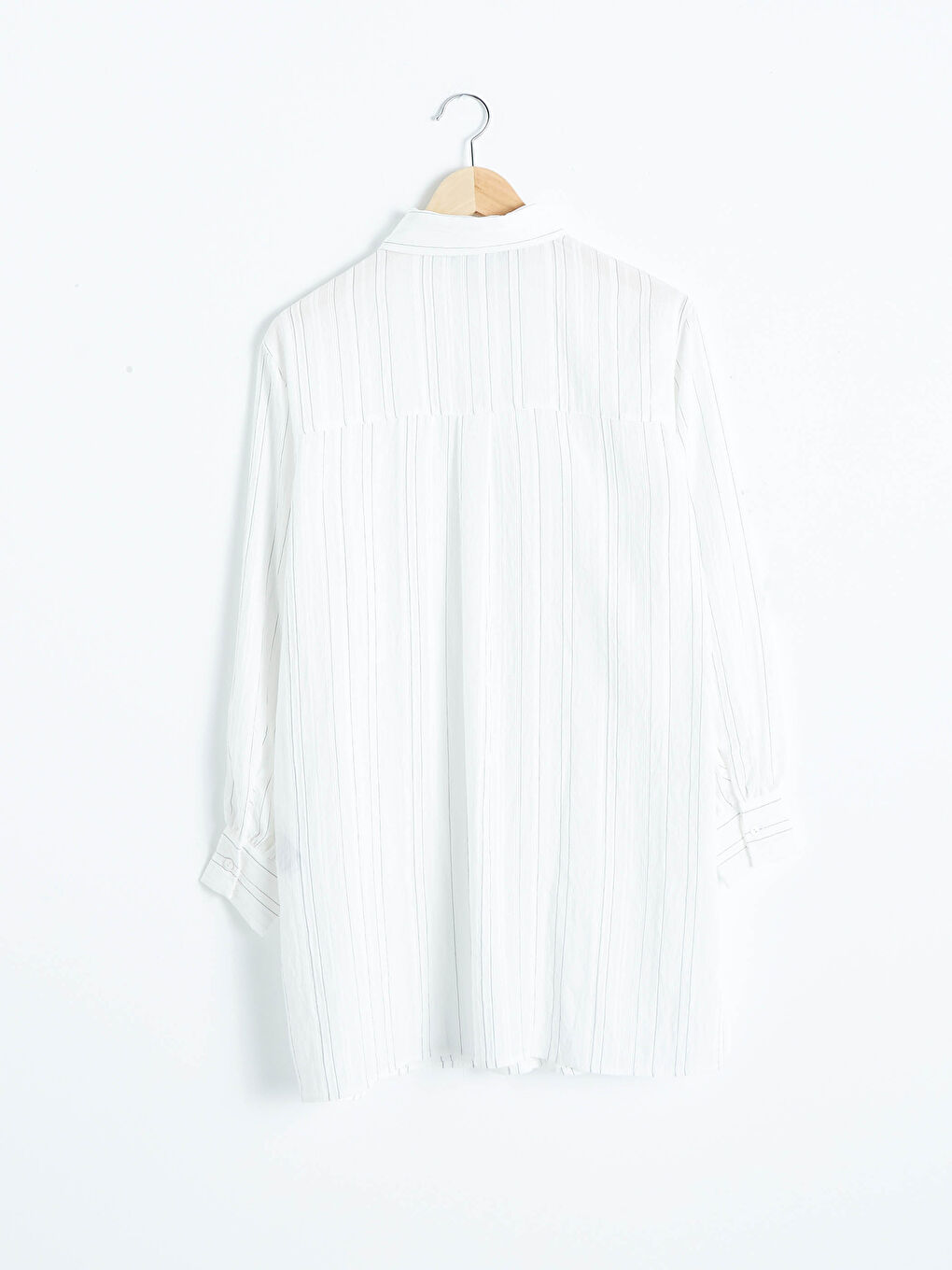 Siyah Çizgili Kadın Gömlek Tunik-16