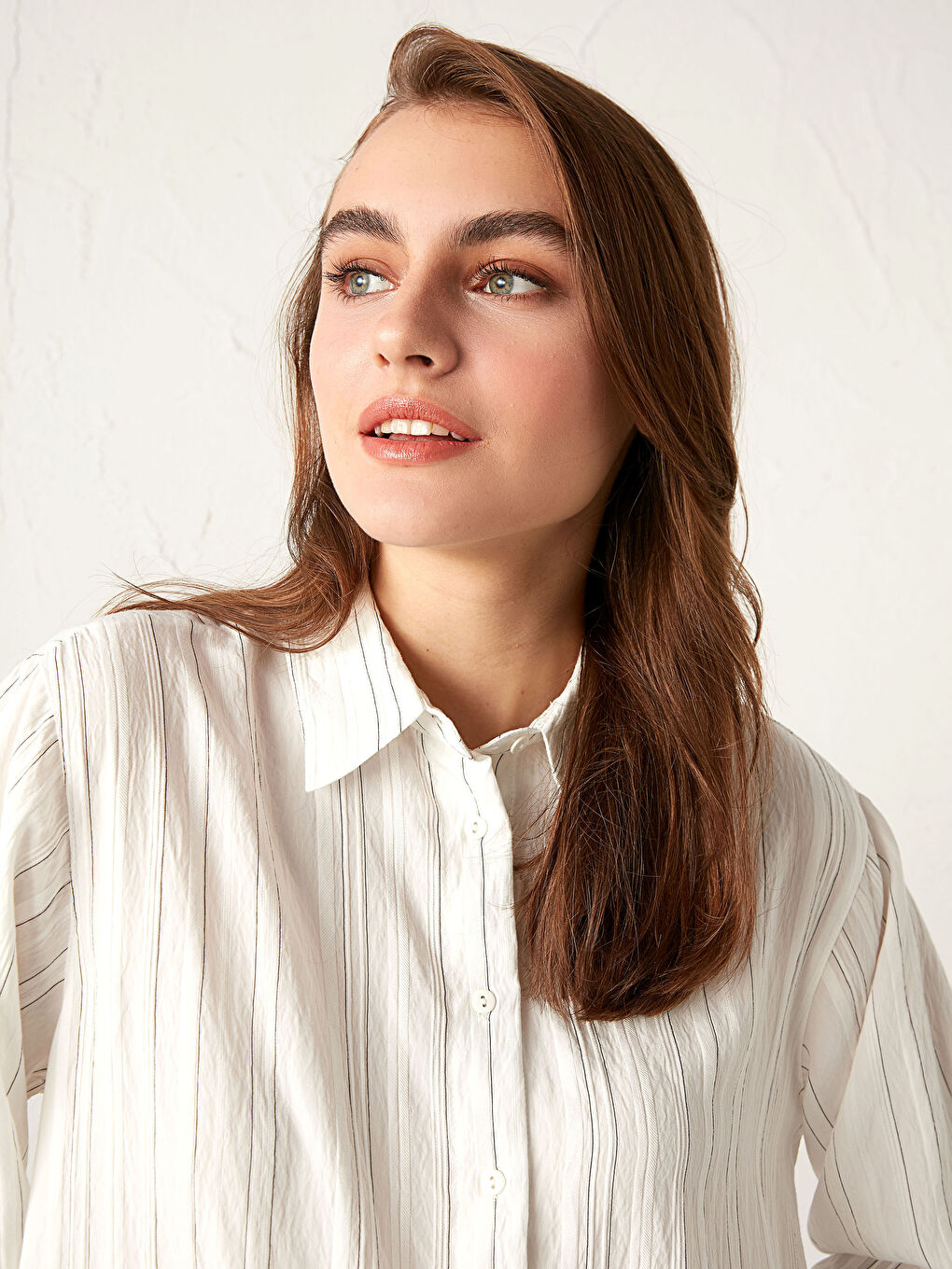 Siyah Çizgili Kadın Gömlek Tunik-12