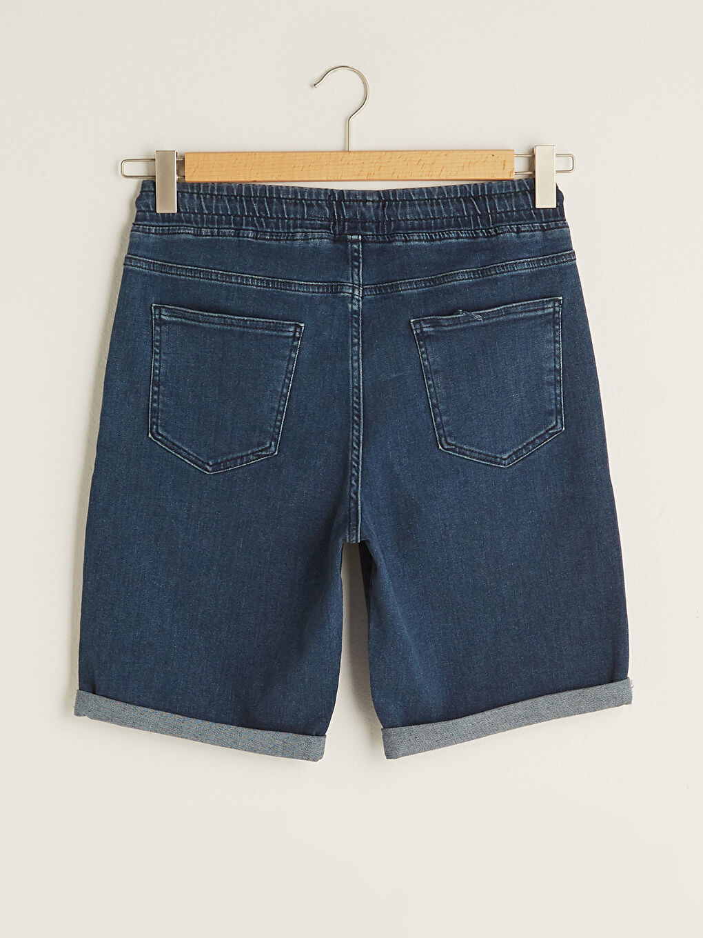 İndigo Standart Kalıp Erkek Jean Şort-1