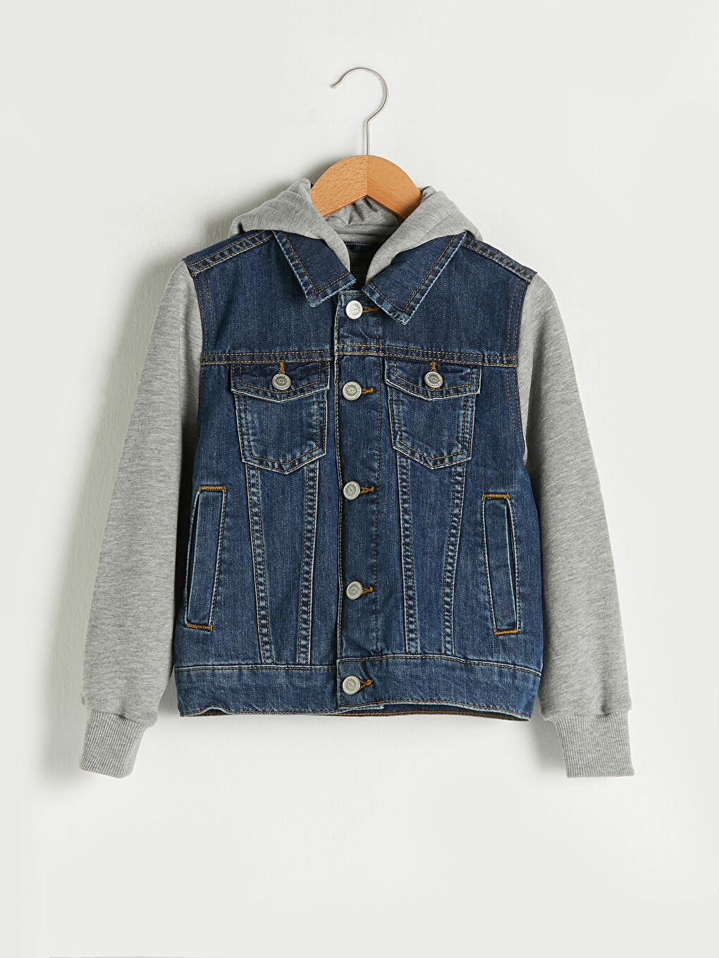 LCW Kids Hooded Boys' Denim Jacket - S17707Z4-309 - LC Waikiki