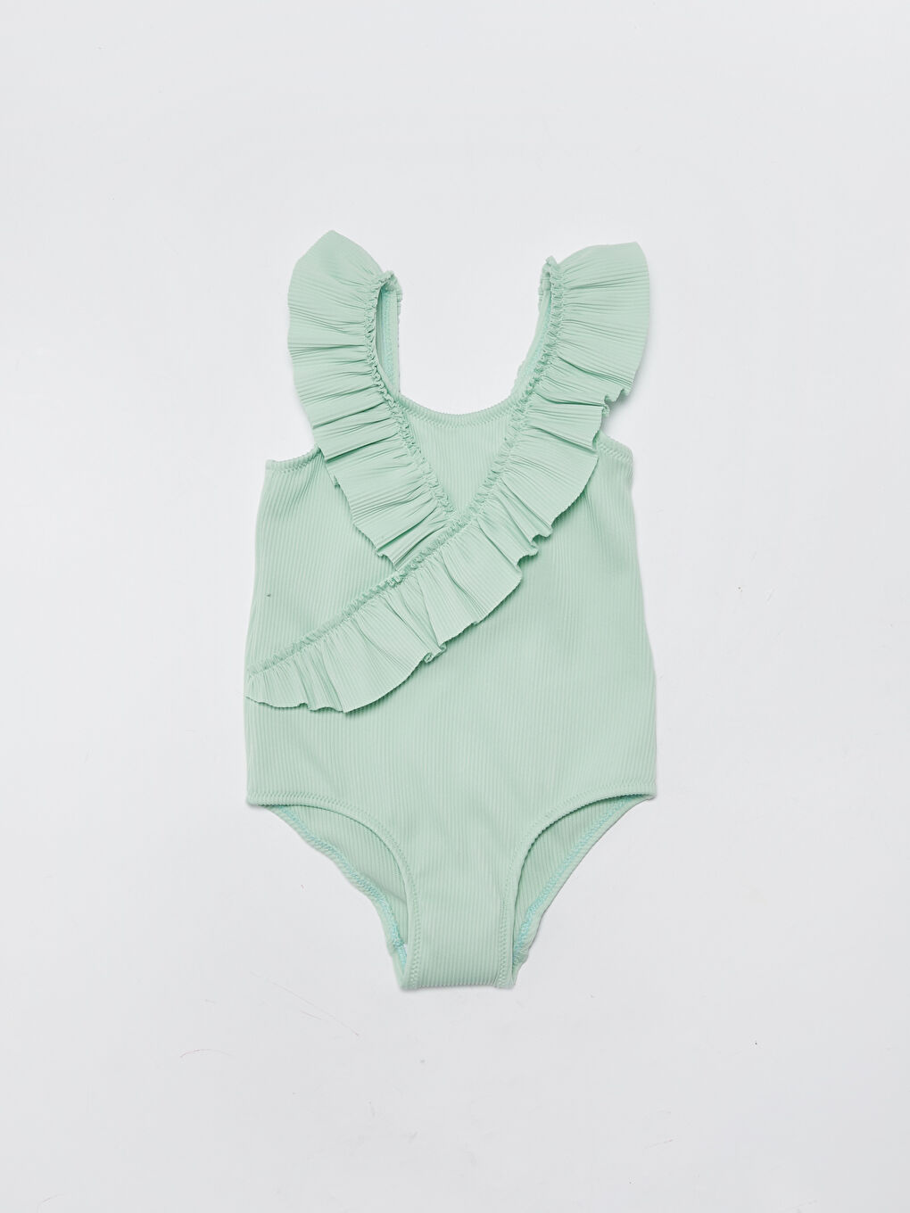 Maillot de bain bébé fille en tissu flexible avec détail volant