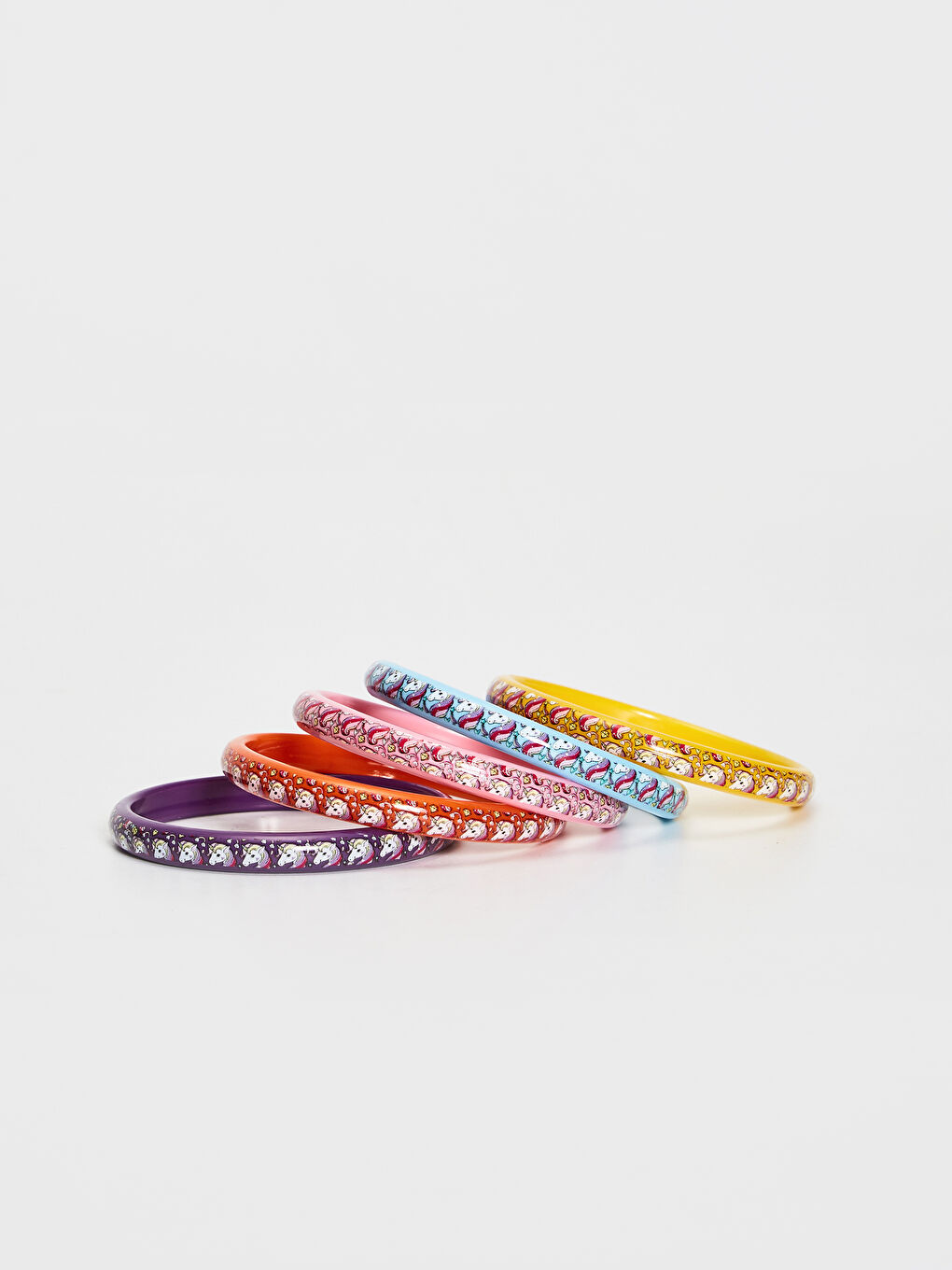 Karışık Kız Çocuk Baskılı Bilezik 5'li-1