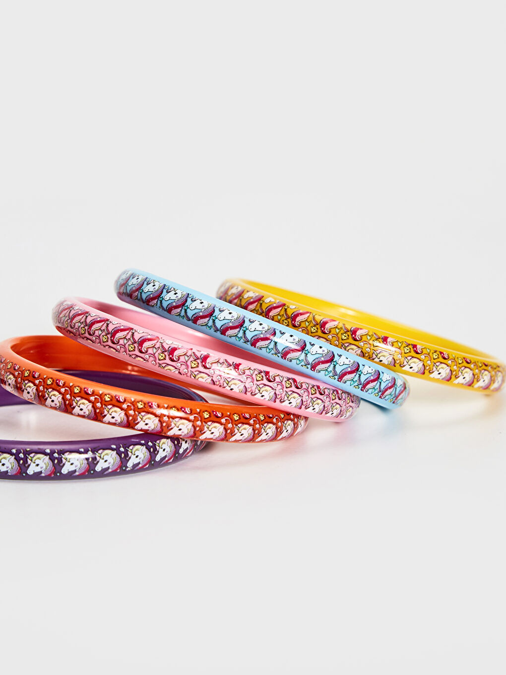 Karışık Kız Çocuk Baskılı Bilezik 5'li-2