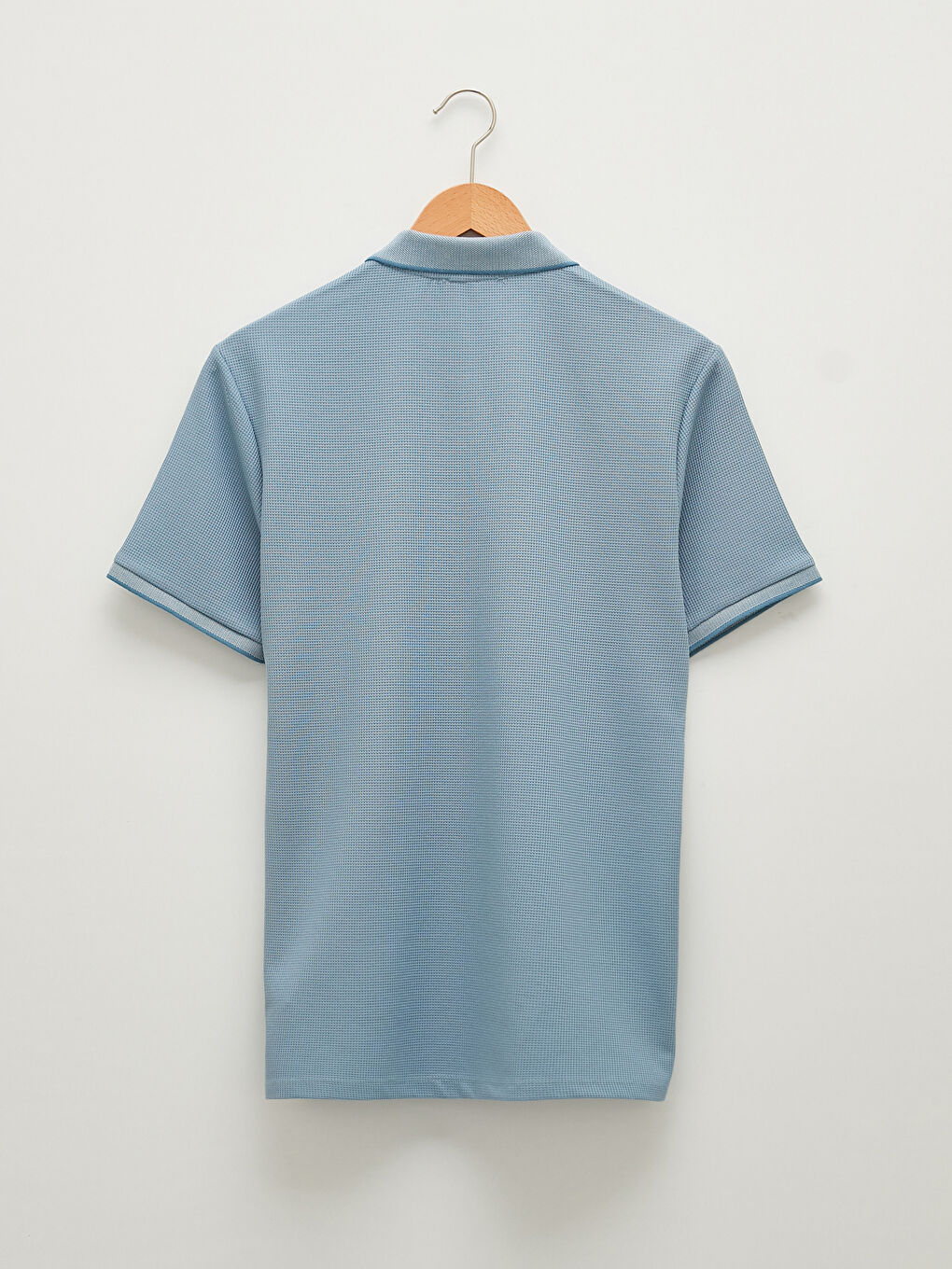 Mavi Polo Yaka Kısa Kollu Erkek Tişört-6
