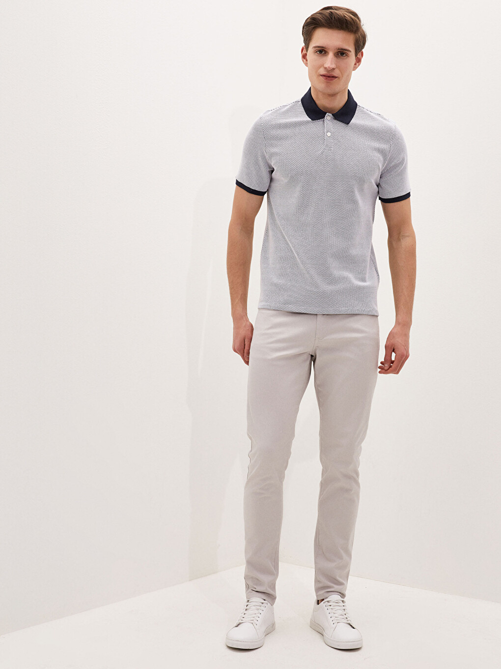 Polo Neck Short Sleeve Men's T-shirt-3