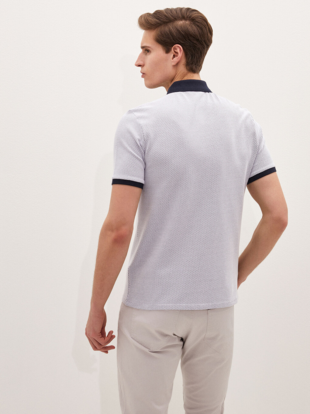Polo Neck Short Sleeve Men's T-shirt-4