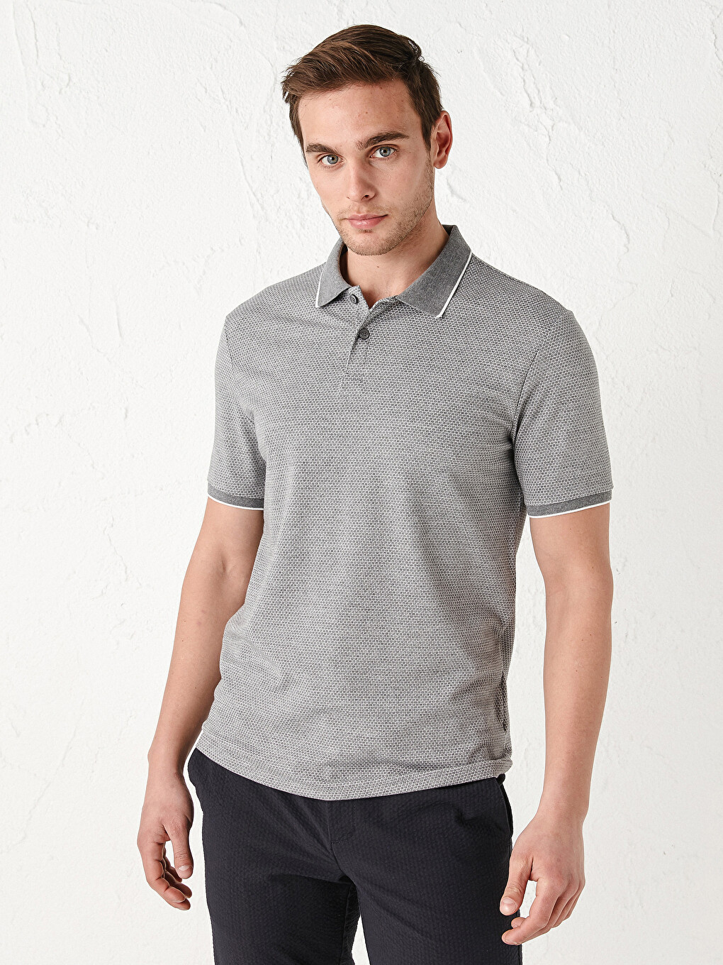 Polo Neck Short Sleeve Men's T-shirt-1