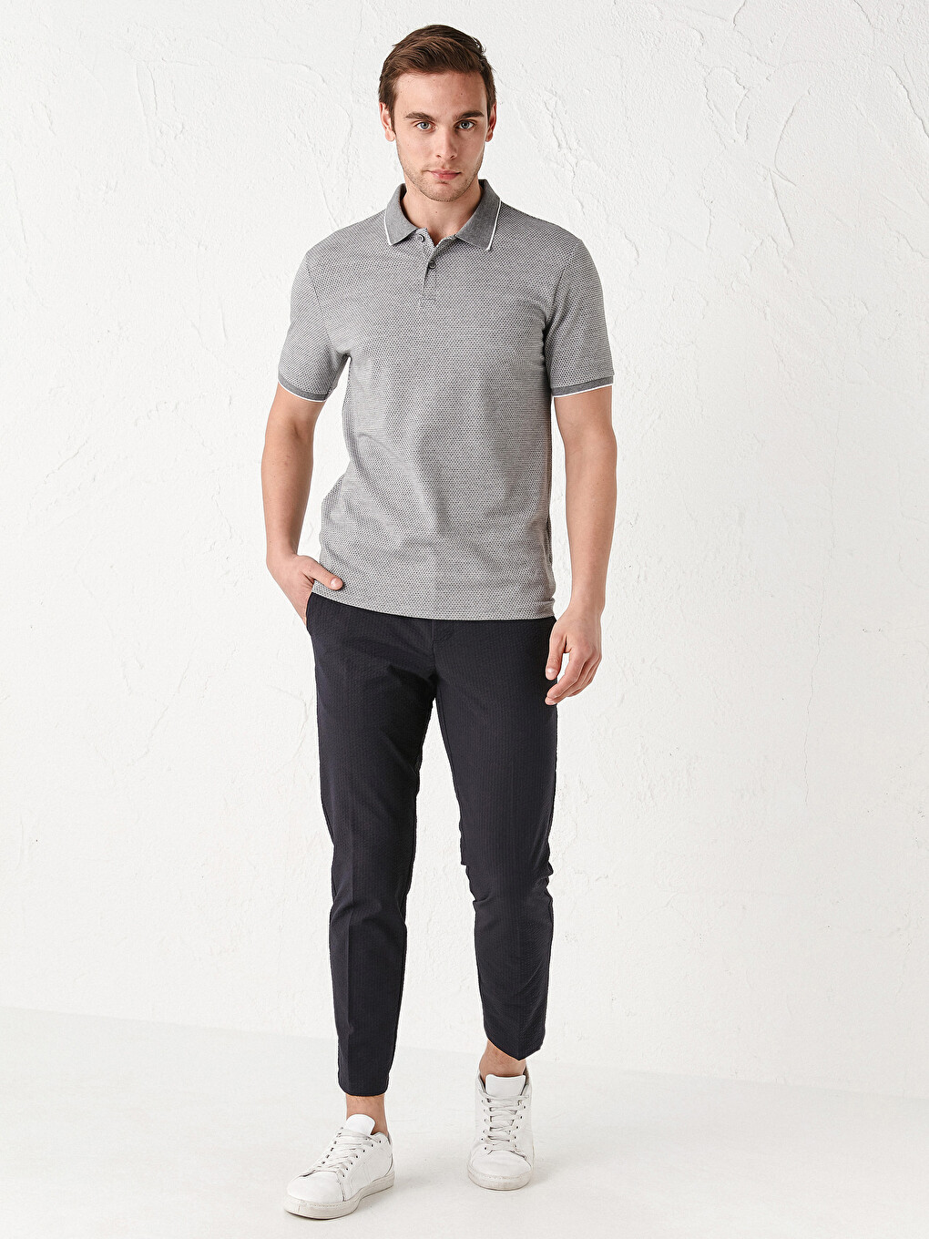 Polo Neck Short Sleeve Men's T-shirt-4