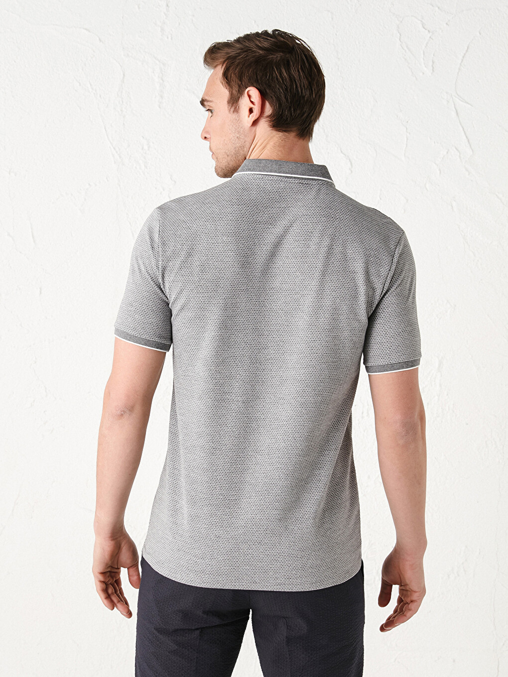 Polo Neck Short Sleeve Men's T-shirt-5