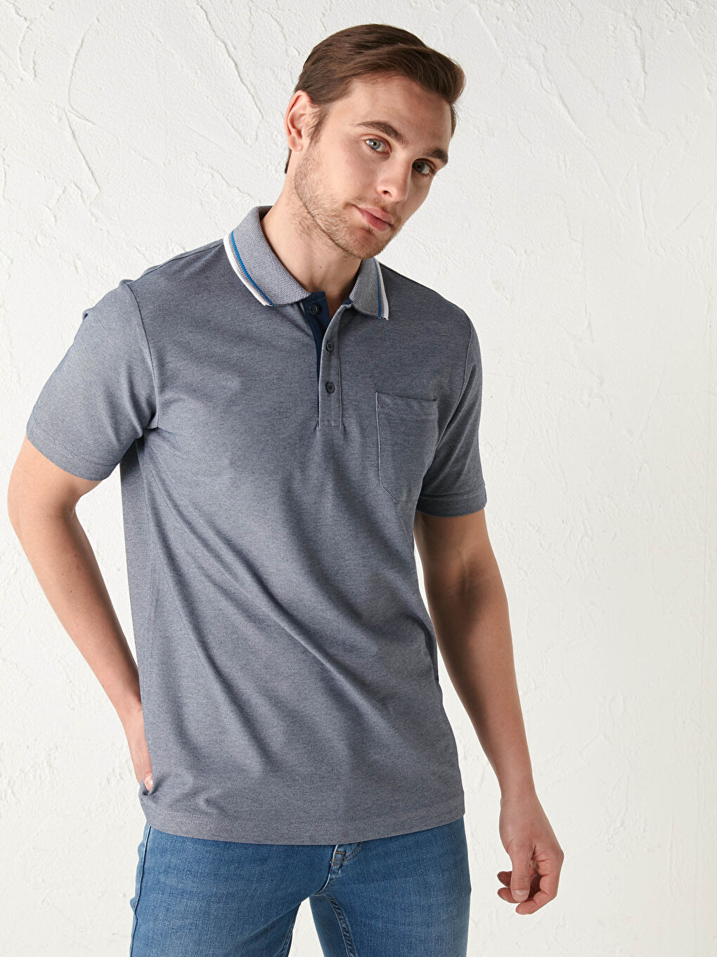 Polo Neck Short Sleeve Men's T-Shirt