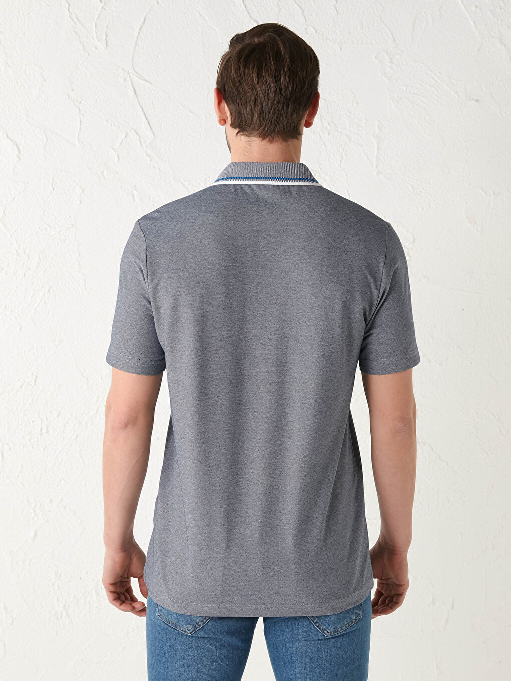 Polo Neck Short Sleeve Men's T-Shirt-4