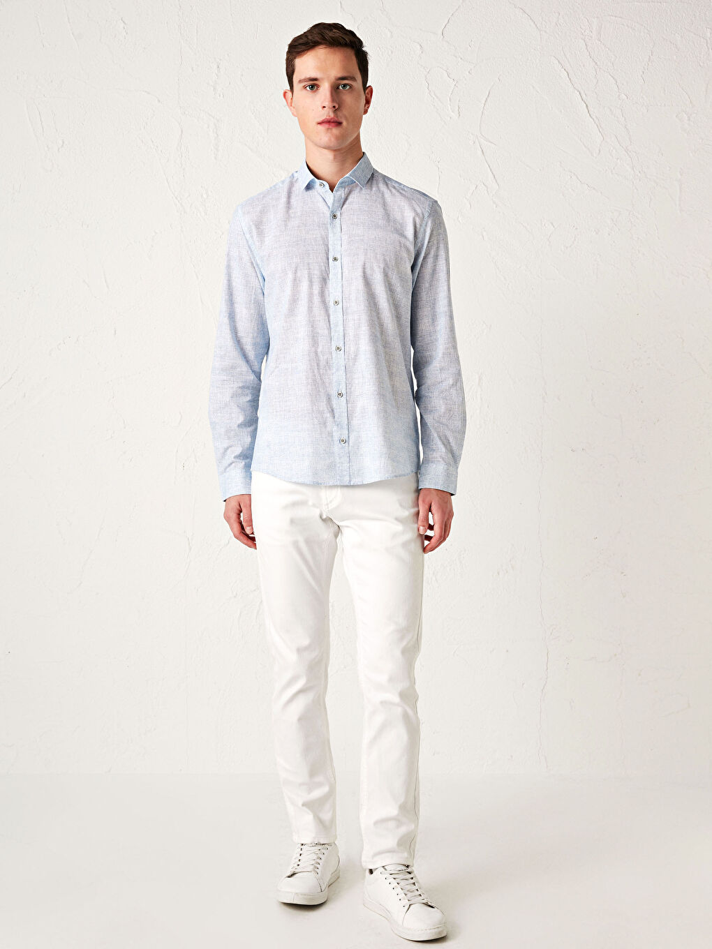 Chemise Slim Fit à Manches Longues en Popeline-3