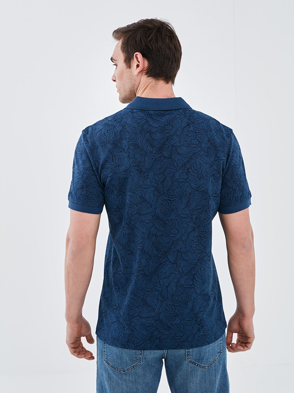 Polo Neck Short Sleeve Men's T-Shirt-4