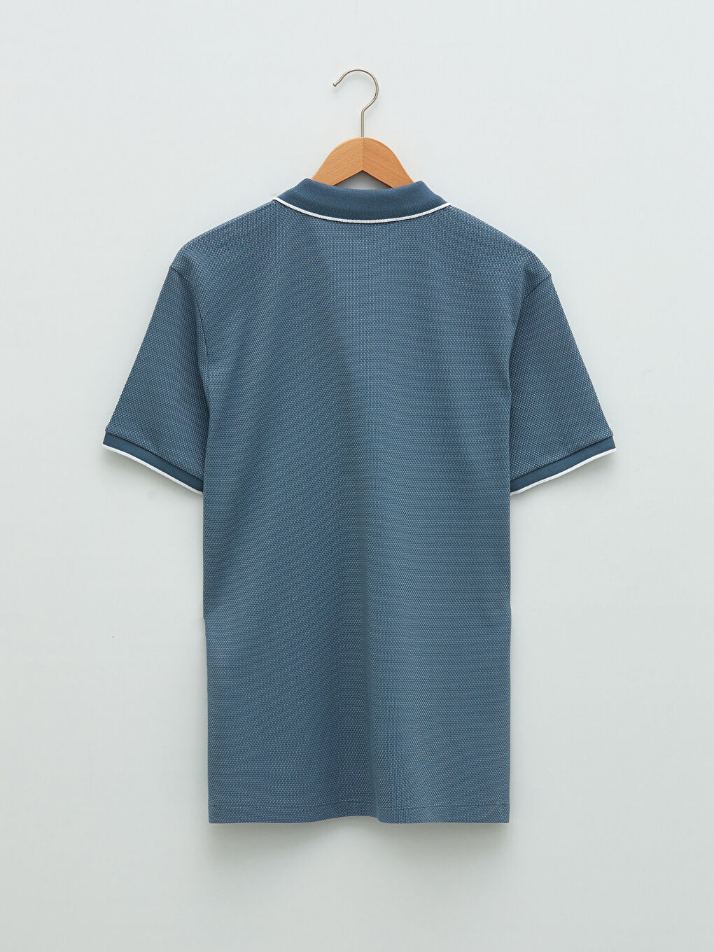 Mavi Polo Yaka Kısa Kollu Erkek Tişört-6