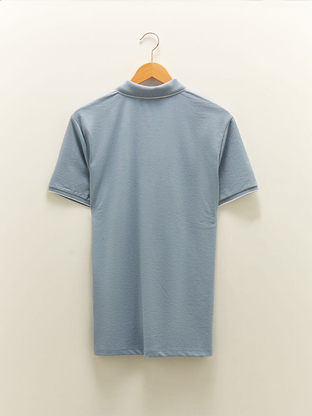 Mavi Polo Yaka Kısa Kollu Erkek Tişört-6